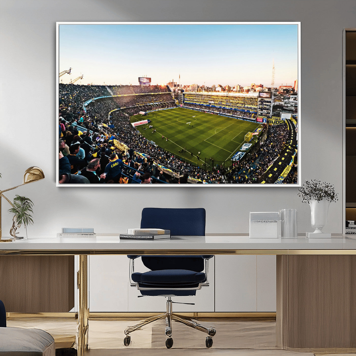 50105-MGV-CV-36X24-Boca Juniors Soccer Team Print - Buenos Aires Bombonera Stadium Wall Art Canvas Print