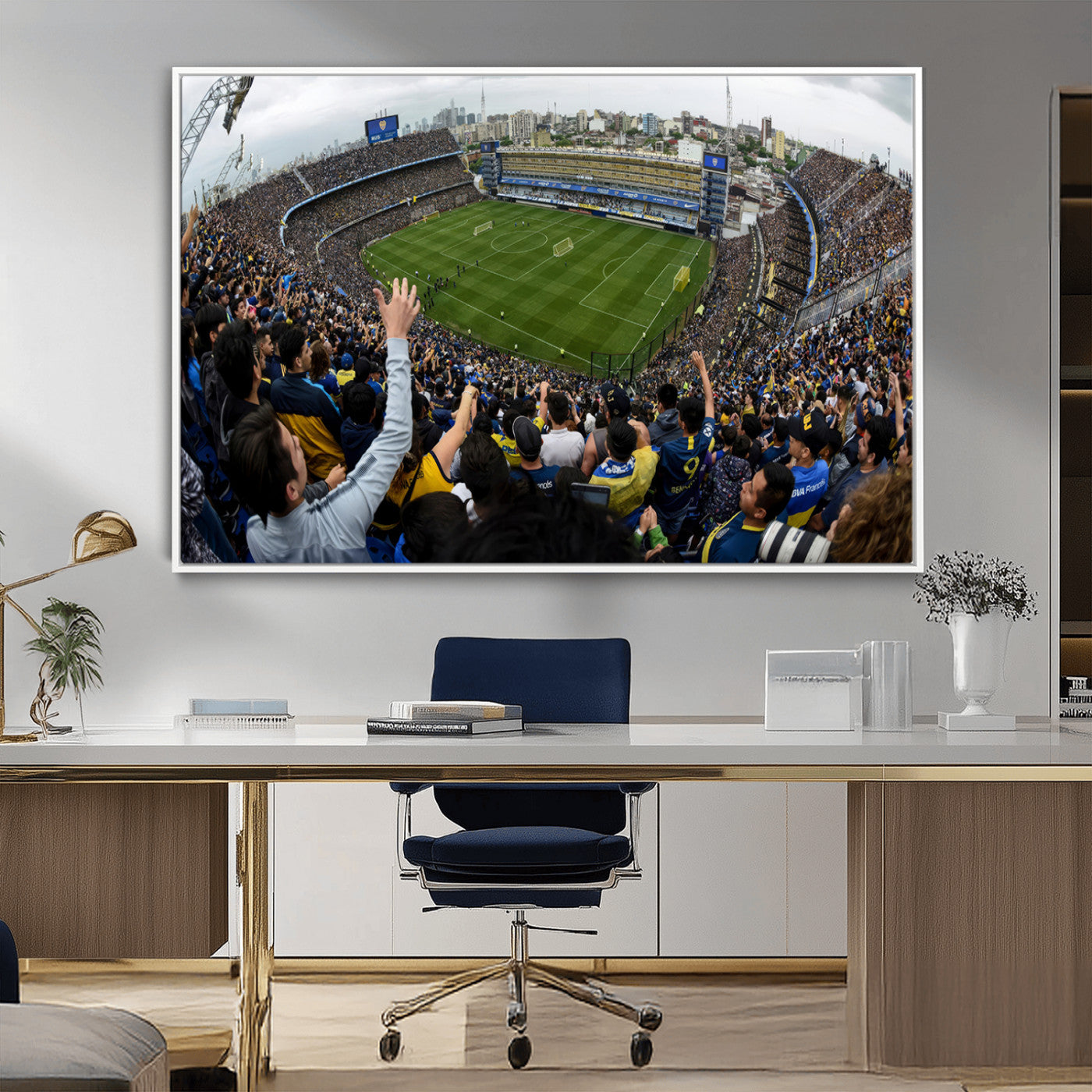 23173-MGV-CV-36X24-Boca Juniors Soccer Team Print - Buenos Aires Bombonera Stadium Wall Art Canvas Print