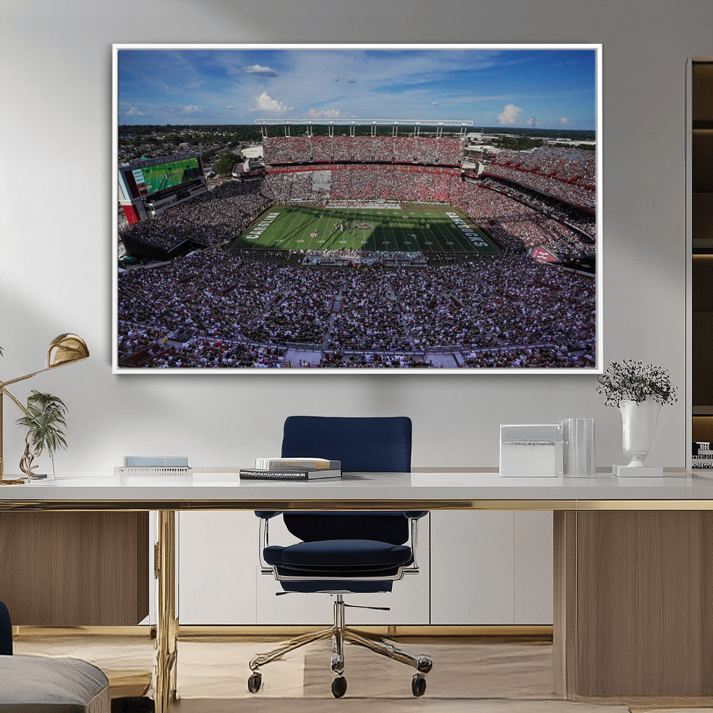 83382-MGV-CV-36X24-South Carolina Gamecocks Football Team Print - Columbia Williams-Brice Stadium Wall Art Canvas Print