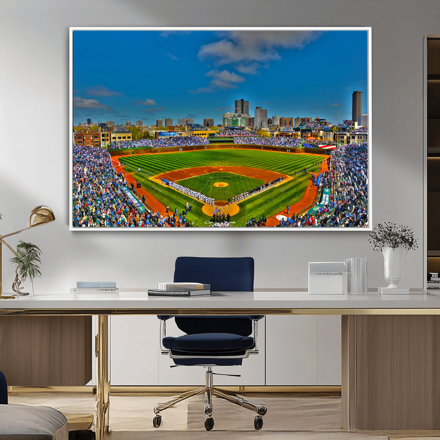 -Wrigley Field Chicago Cubs Canvas Wall Art - Iconic Baseball Stadium Print for Sports Lovers - Ready