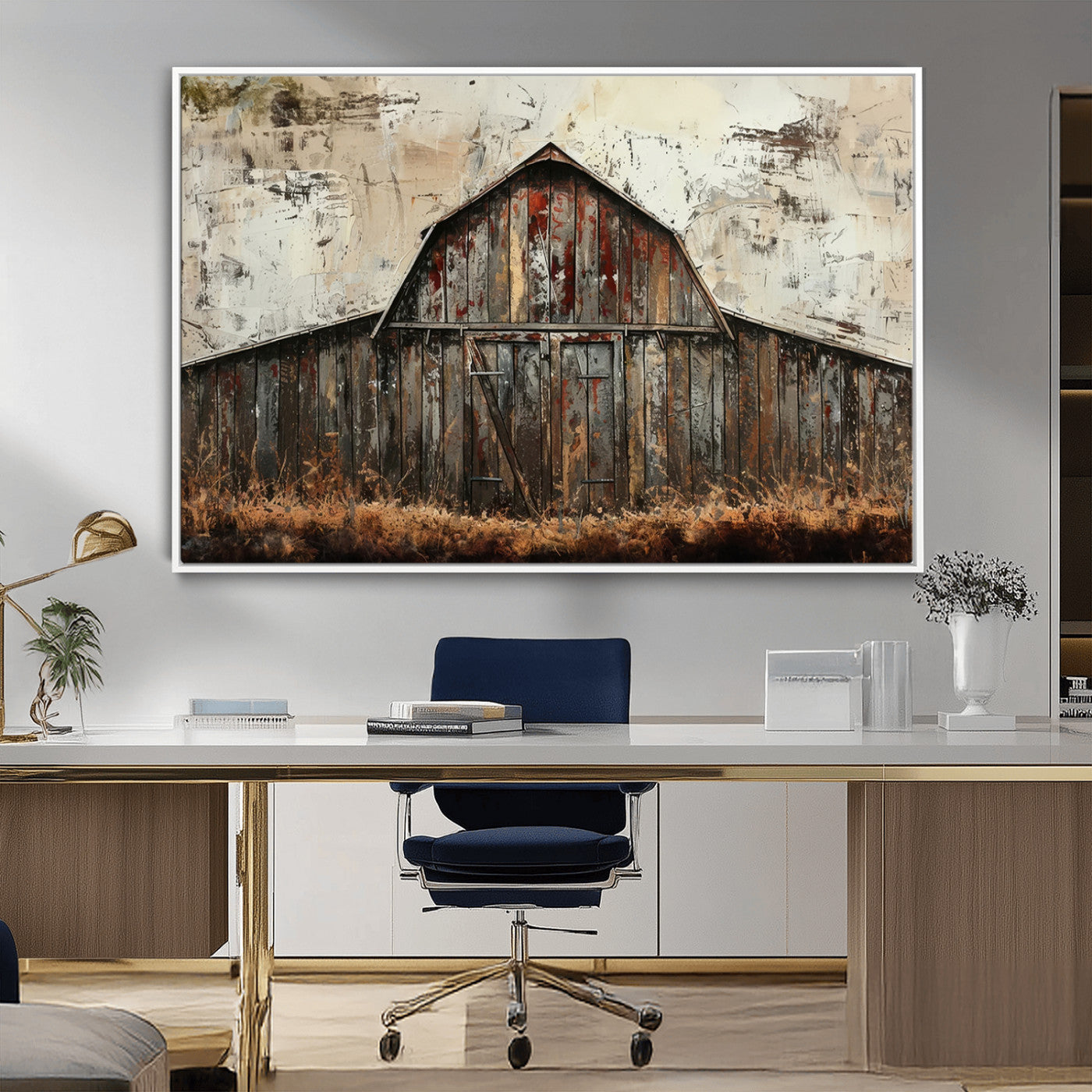 -Rustic Barn Wall Art | Farmhouse Wall Decor Canvas Print | Ready to Hang Barn Decor for Cabin or