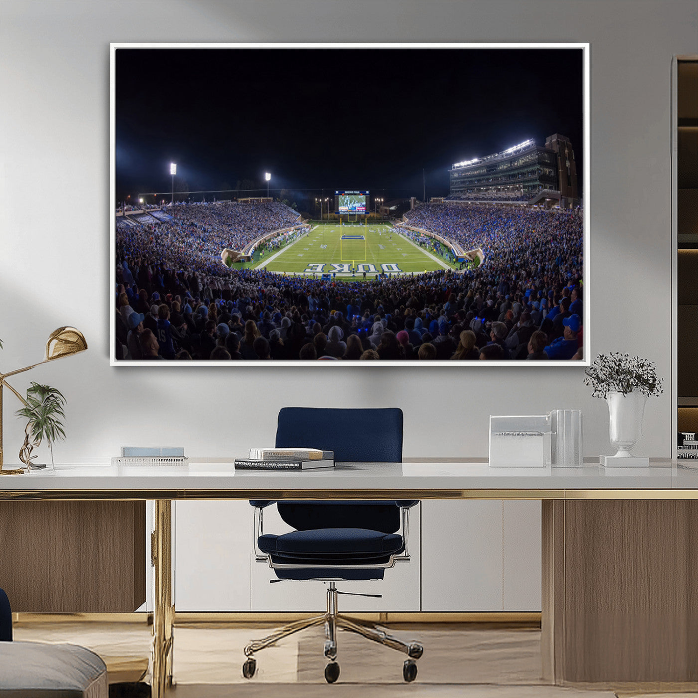 21070-MGV-CV-36X24-Duke University Blue Devils Football Team Print - Durham Wallace Wade Stadium Wall Art Canvas Print