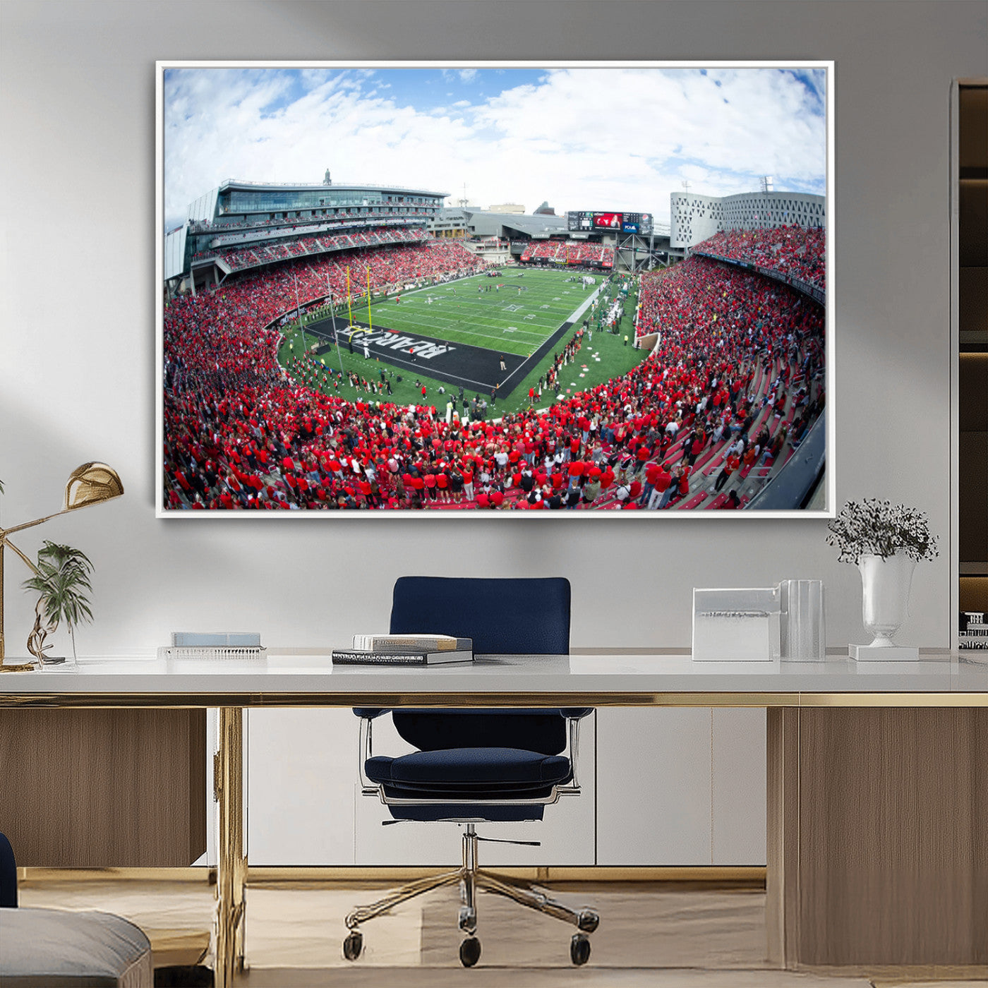 54070-MGV-CV-36X24-Cincinnati Bearcats Football Team Print - Nippert Stadium Wall Art Canvas Print