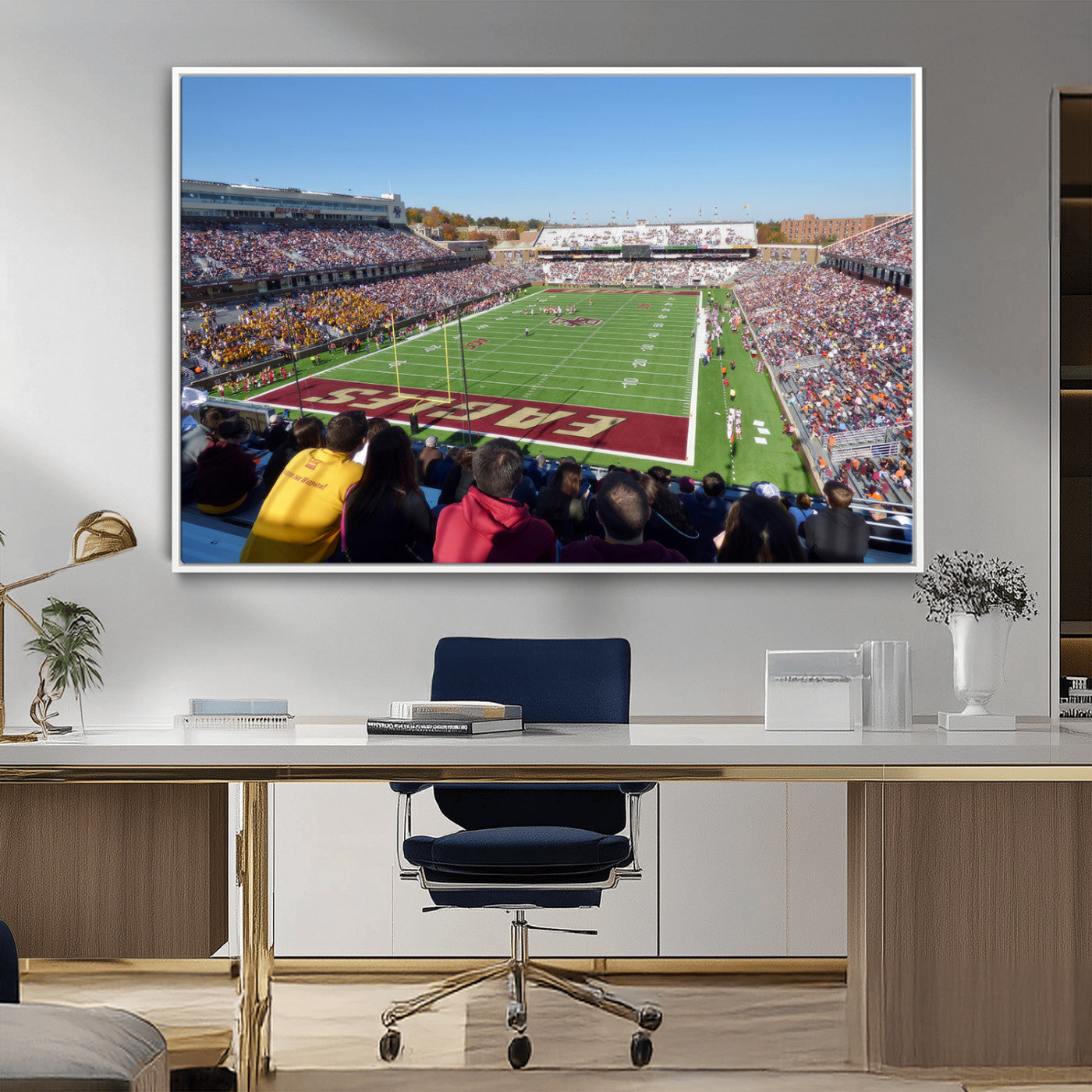-Boston College Eagles Football Team Print - Boston Alumni Stadium Wall Art Canvas Print