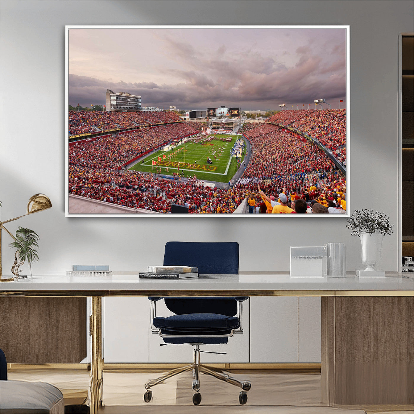 50373-MGV-CV-36X24-Iowa State University Cyclones Football Team Print - Ames Jack Trice Stadium Wall Art Canvas Print
