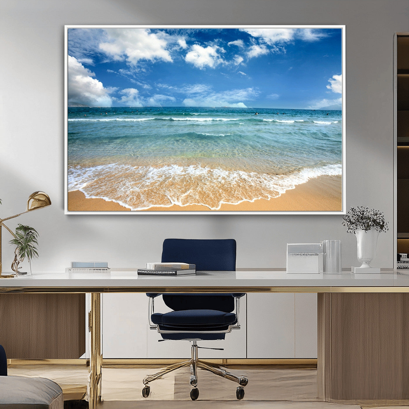 78859-MGV-FC-36X24_White-Sea View From the Beach Canvas Print