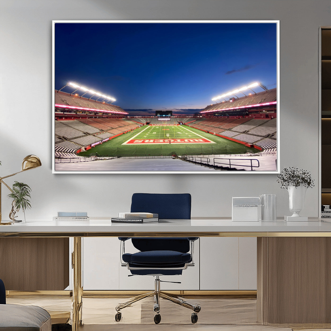 15051-MGV-CV-36X24-Rutgers Scarlet Knights Football Team Print - Piscataway SHI Stadium Wall Art Canvas Print