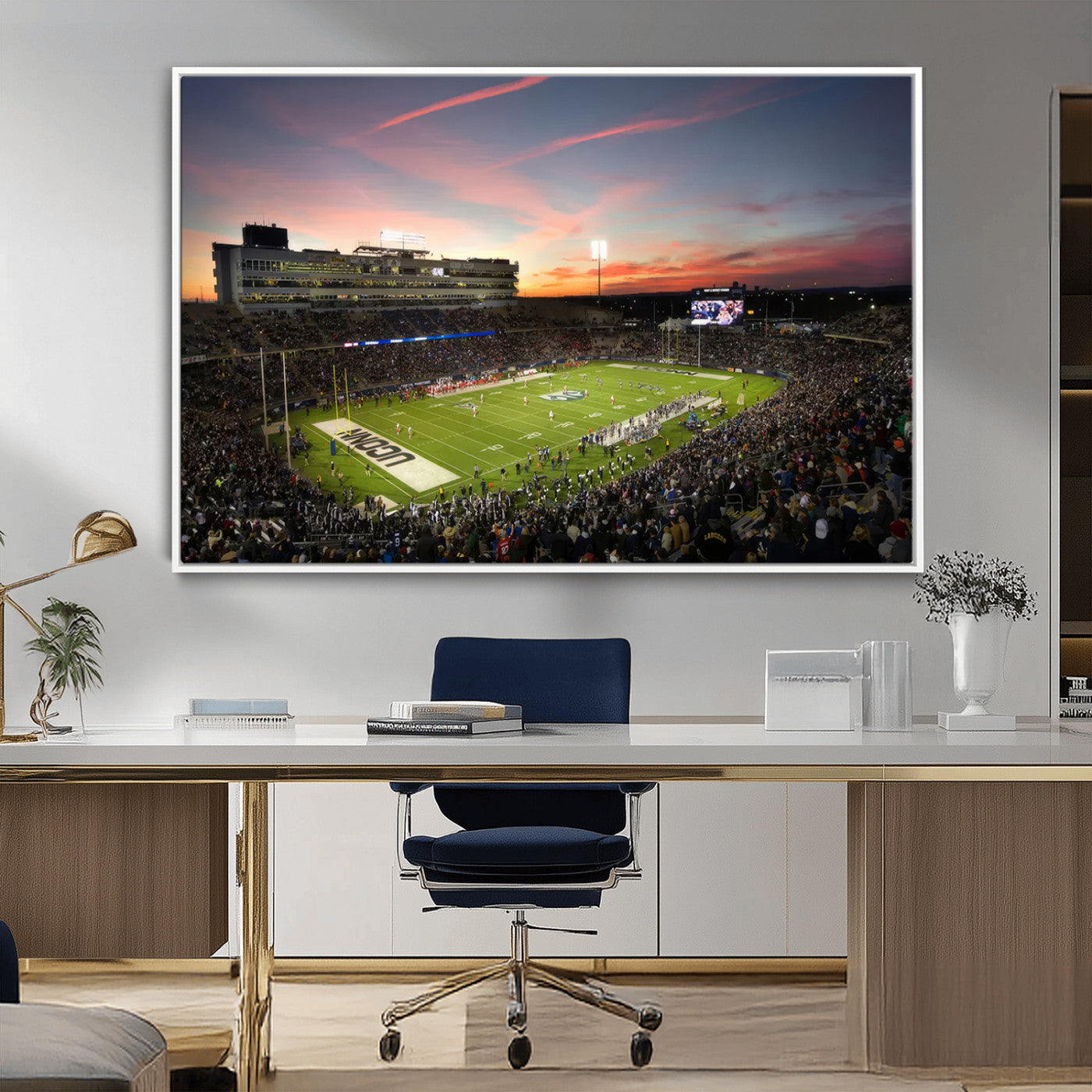 -The University of Connecticut UCONN Huskies Football Team Print - East Hartford Pratt & Whitney