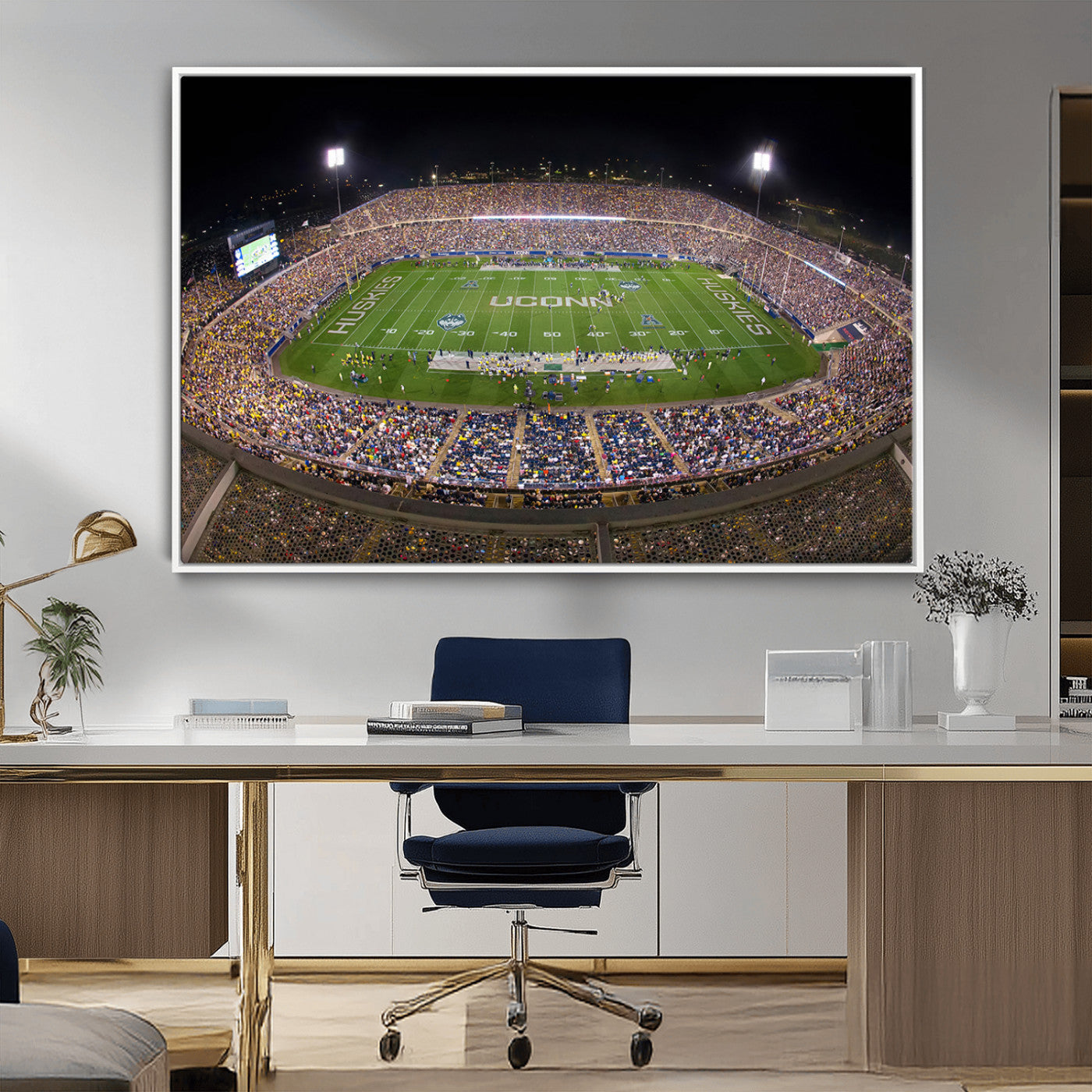 -The University of Connecticut UCONN Huskies Football Team Print - East Hartford Pratt & Whitney