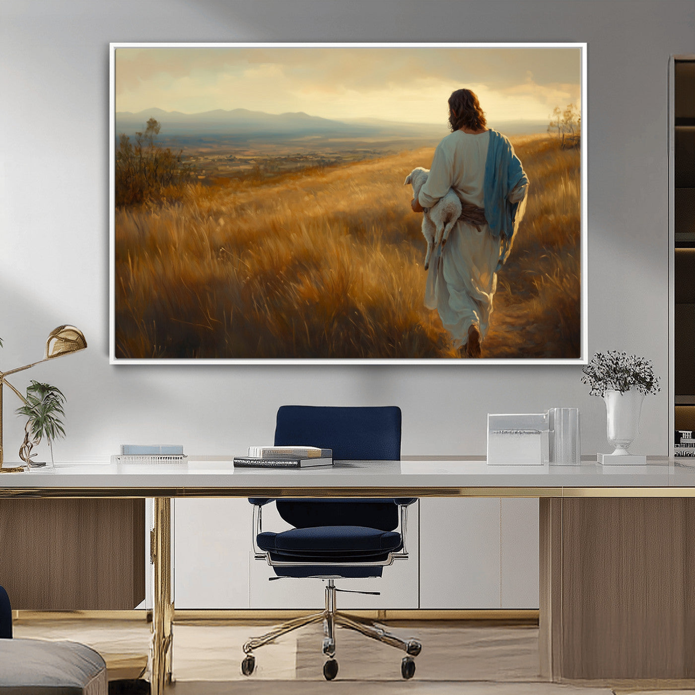 -Jesus the Good Shepherd Wall Art Canvas Print - Inspirational Christian Religious Print for Prayer