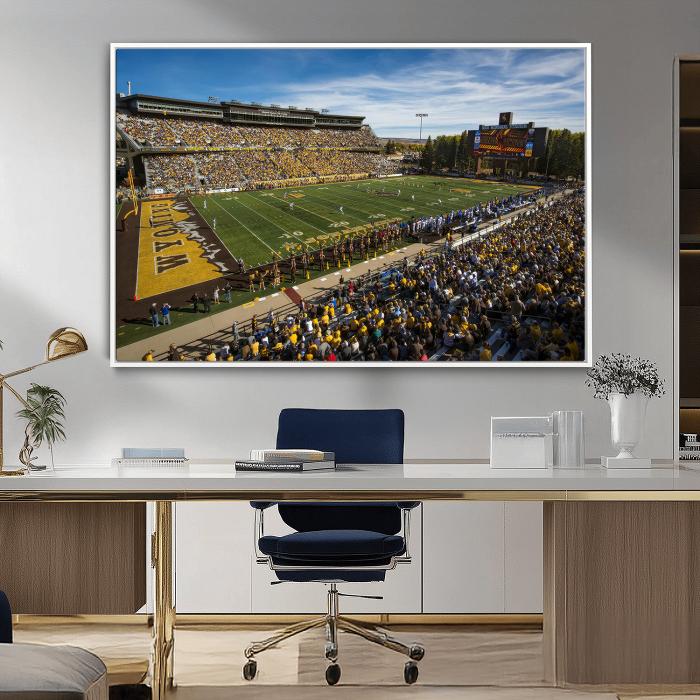 -University of Wyoming Cowboys Football Team Print - Laramie Jonah Field War Memorial Stadium Wall