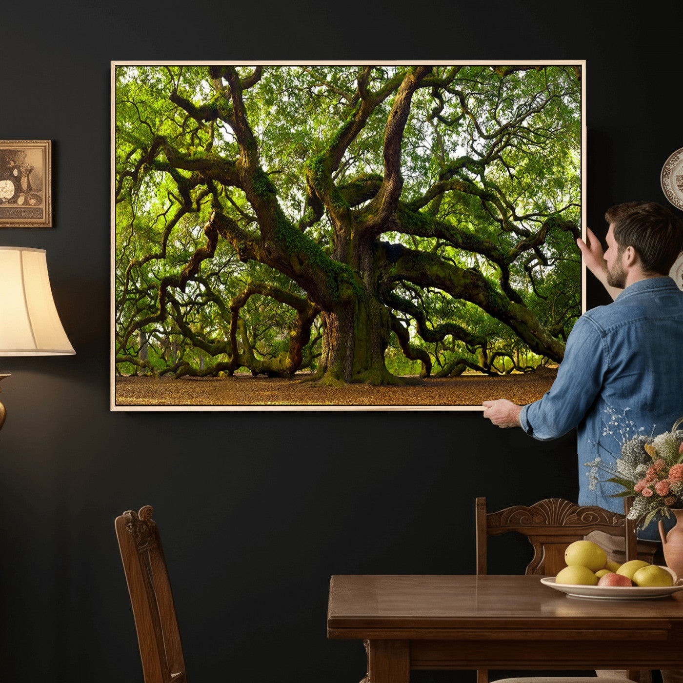 29407-MGV-CV-36X24 - Angel Oak Tree Wall Art Canvas Print | Large Forest Tree Nature Photography Print on Canvas