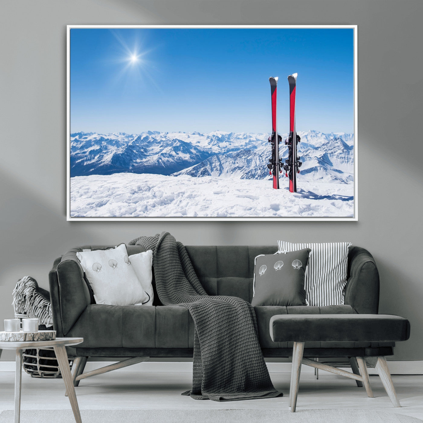 -Ski Season Snow Wall Art Canvas Print