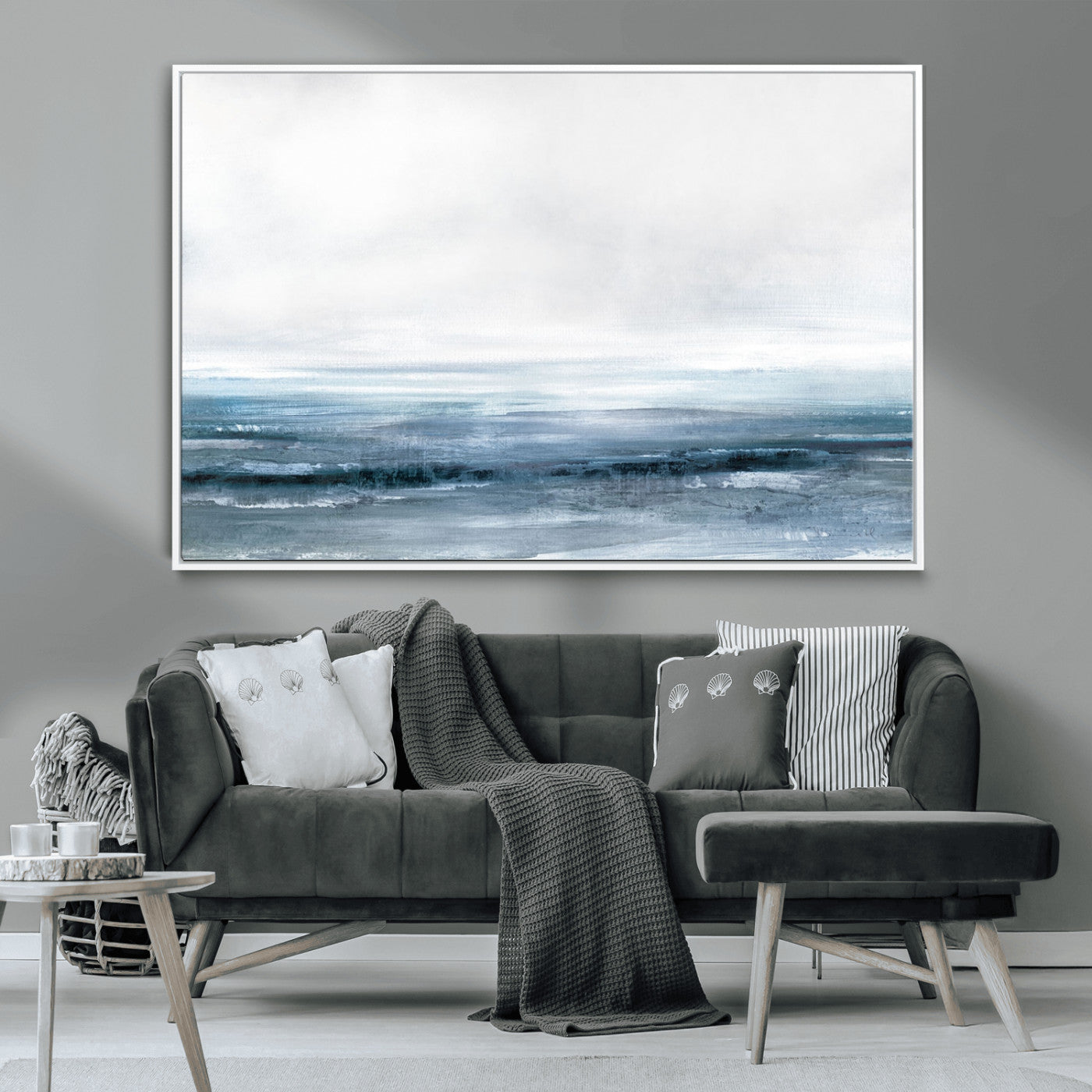 65702-MGV-CV-36X24-Blue Ocean Abstract Artwork Wall Art Canvas Print