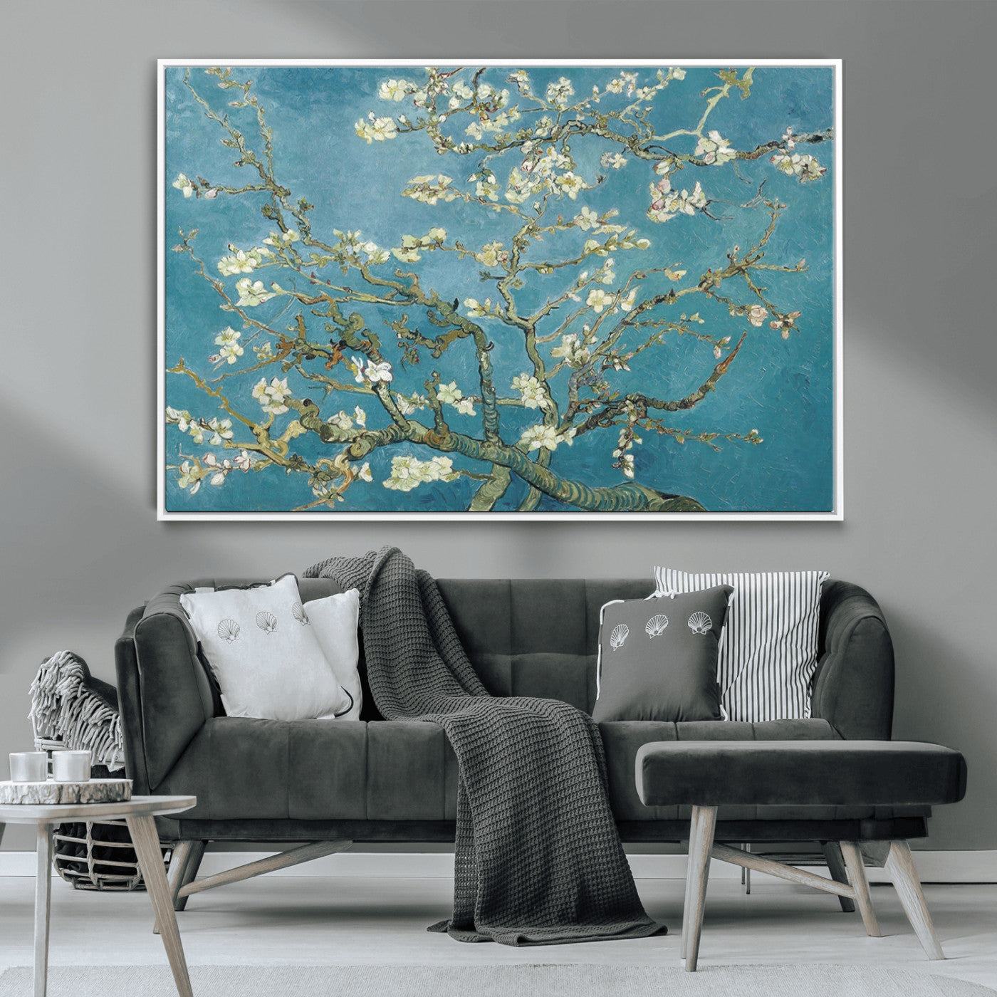 65607-MGV-CV-36X24-Vincent Van Gogh's Almond Blossom Abstract Wall Art Canvas, Van Gogh Almond Blossom Canvas Print