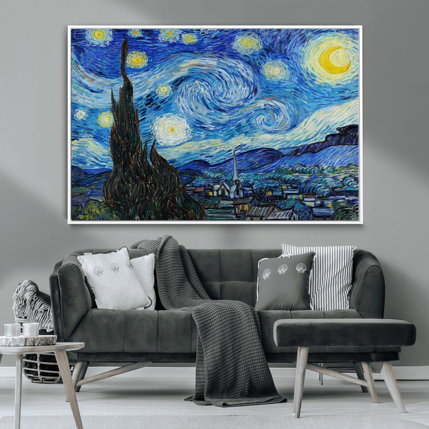 39177-MGV-CV-36X24-Vincent Van Gogh The Starry Night Abstract Wall Art Canvas Print