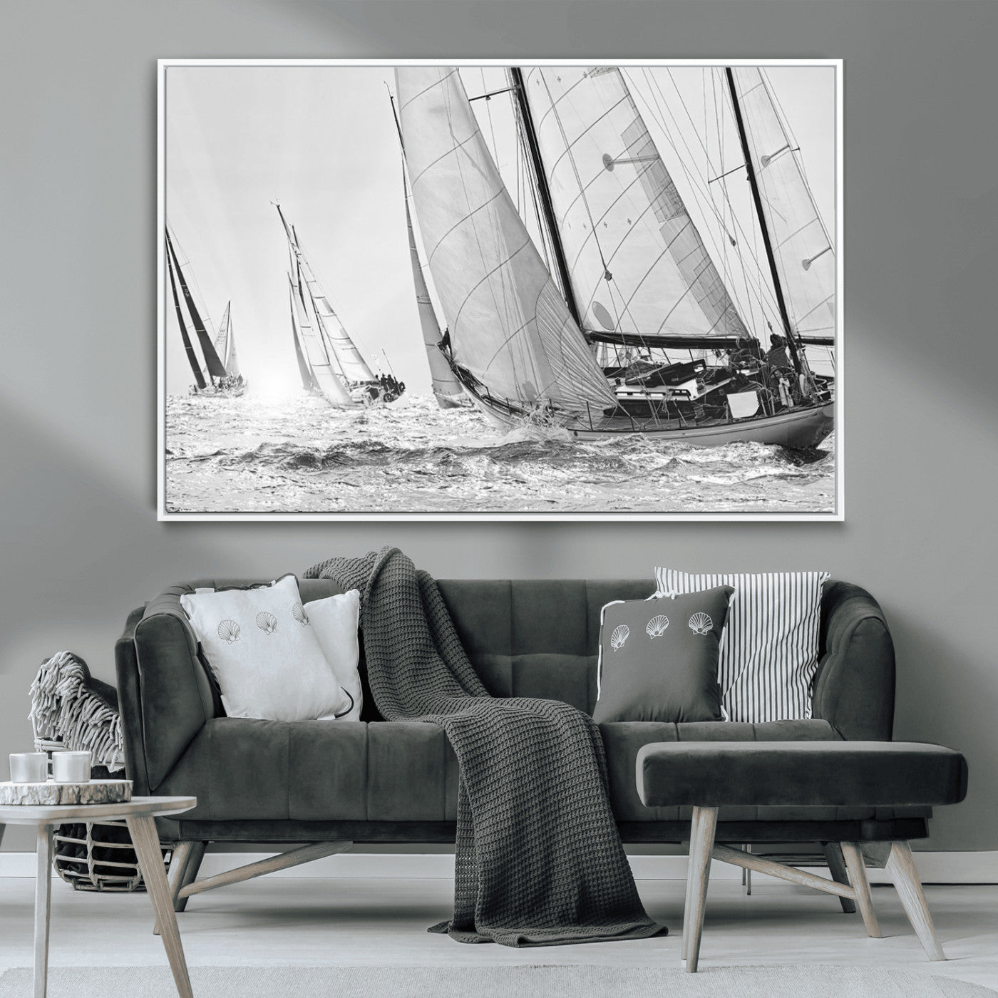 -Yacht Sailboat Regatta Canvas Wall Art Canvas Print