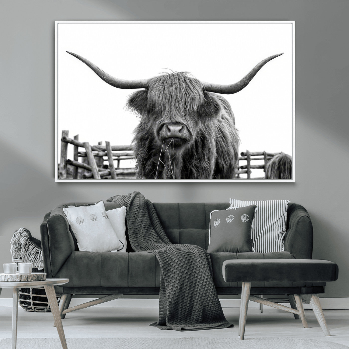 -Longhorn Canvas Print, Bighorn Cow Wall Art Canvas Print
