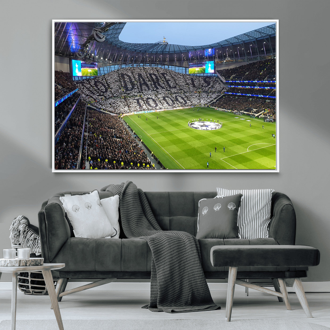 -Tottenham Hotspur Stadium Canvas Print, Match Day Triple Canvas Wall Art - Premier League Football
