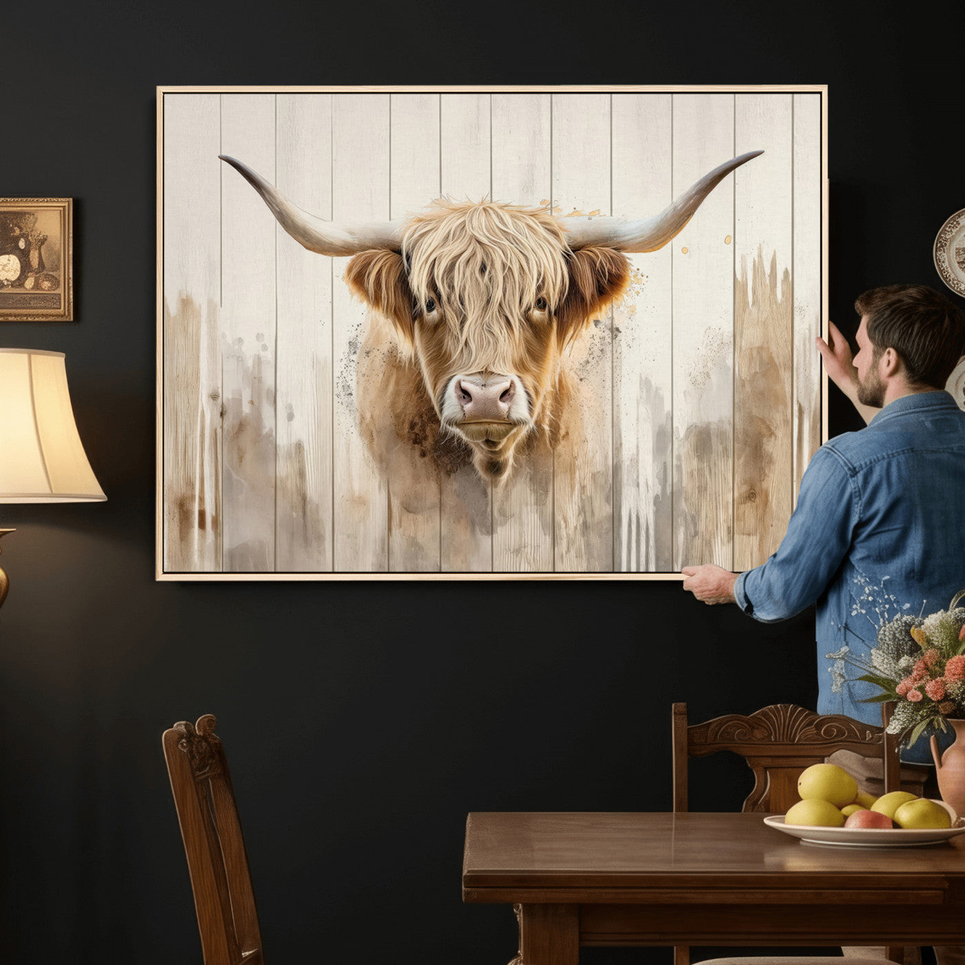 83059-MGV-CV-36X24 - Vibrant Autumn Landscape Canvas Wall Art - Fall Foliage and Mountain View Print for Home, Farmhouse, and Cozy Cabin Decor, Ready to Hang