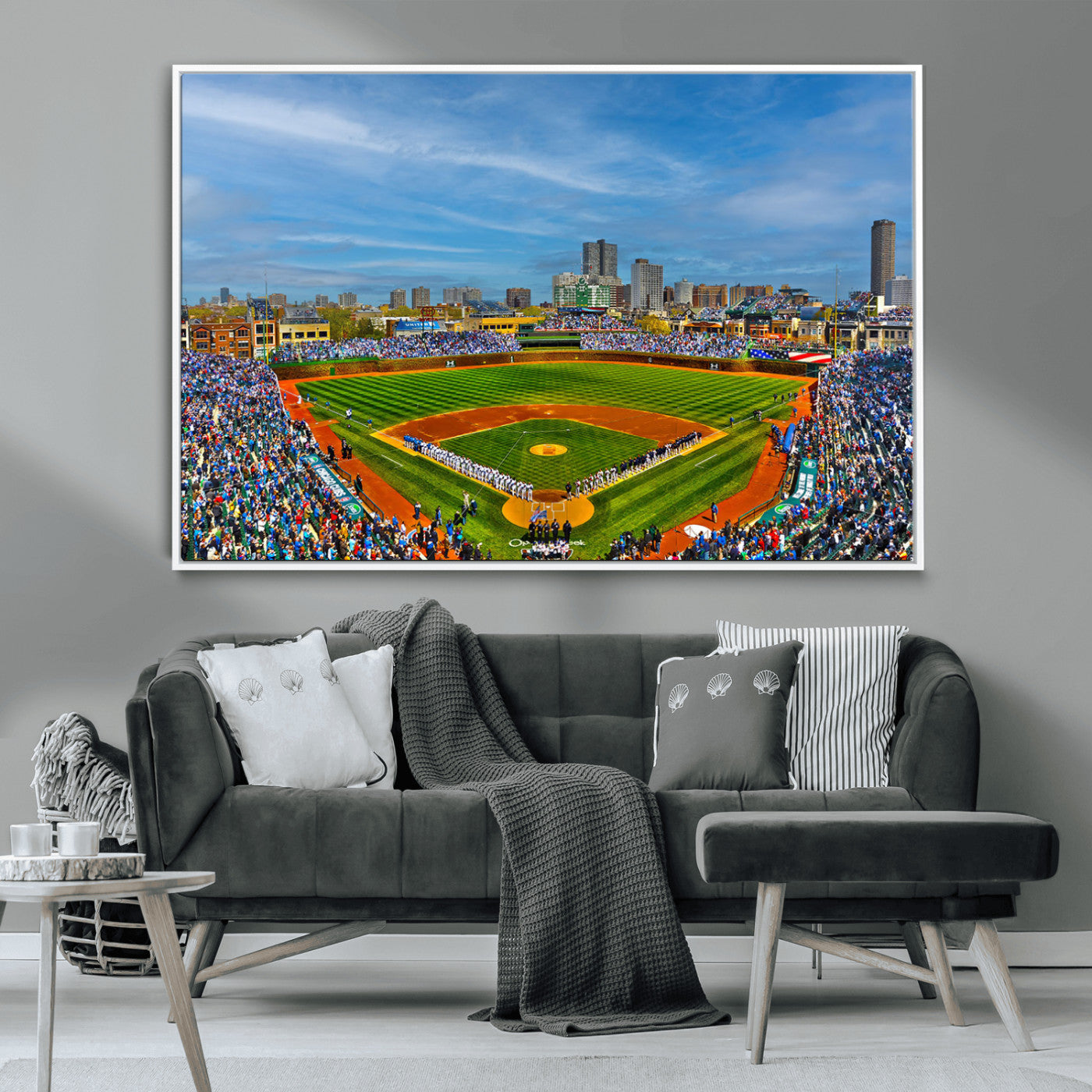 -Wrigley Field Chicago Cubs Panoramic Multi Piece Canvas Wall Art - Iconic Baseball Stadium Canvas
