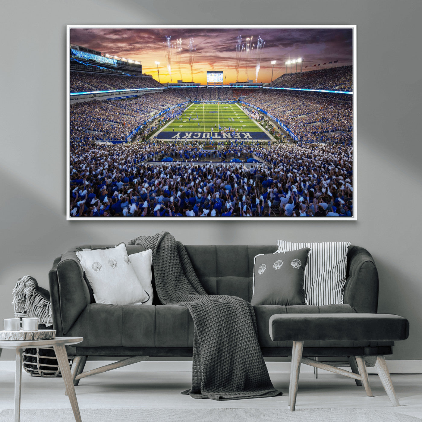 78524-MGV-CV-36X24-Kroger Field Wall Art Print - Kentucky Stadium Wall Art Print - Sunset Football Stadium Wall Decor -