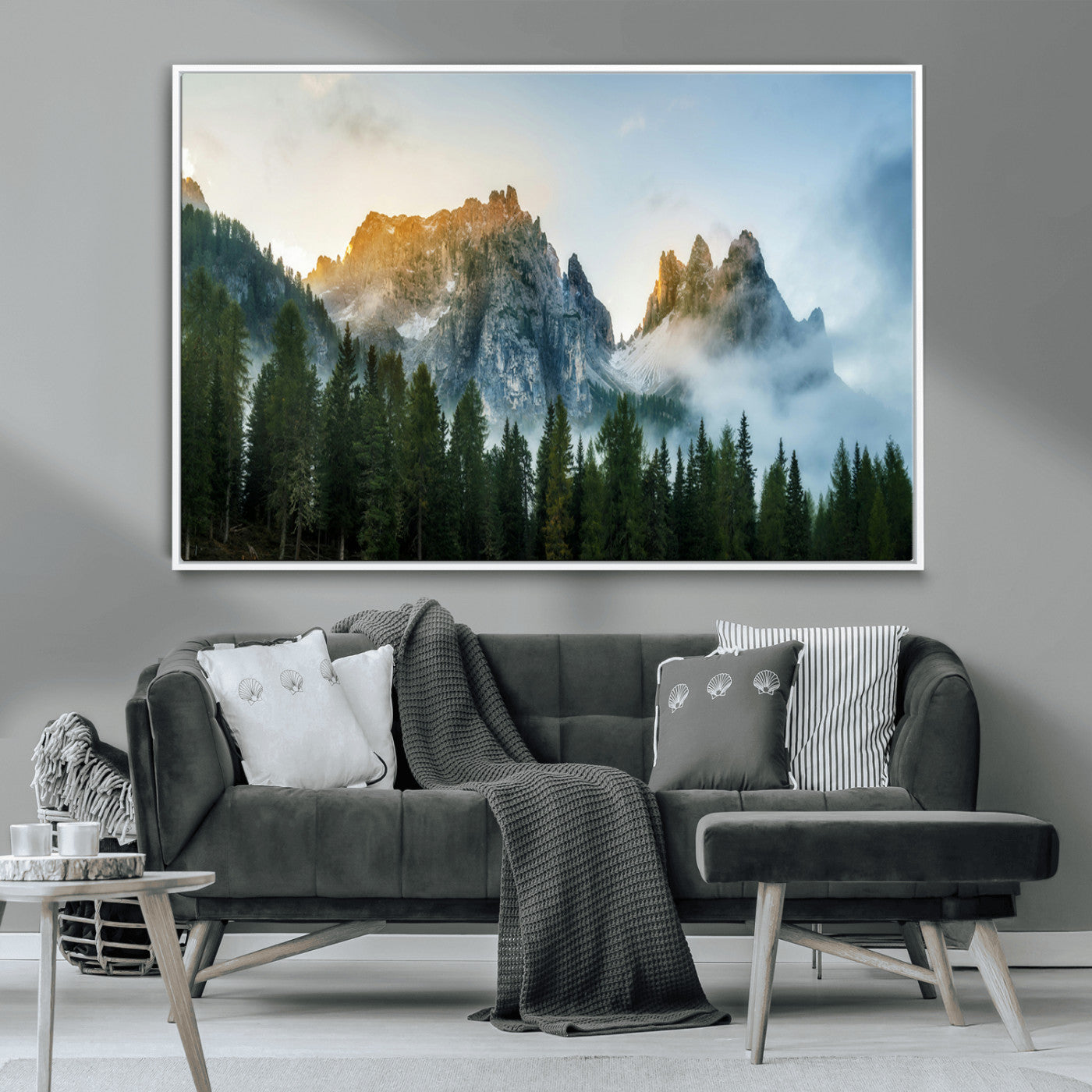 21145440-MGV-CV-36X24-Wilderness Wall Art Canvas Print – Misty Forest Nature Landscape Photography Rustic Scenic Artwork for Home, Office