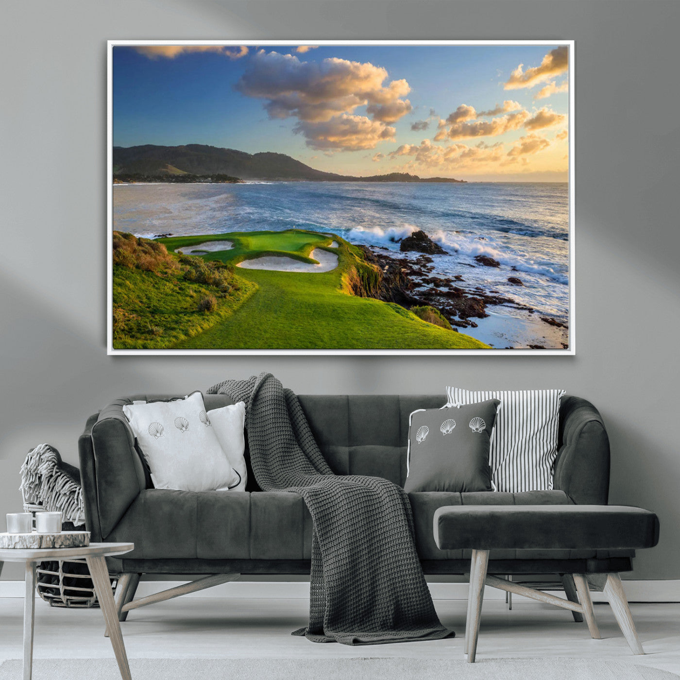 50107048-MGV-CV-36X24-Pebble Beach Golf Links Wall Art Canvas Print – Iconic Coastal Golf Course Artwork for Home, Office, Living Room