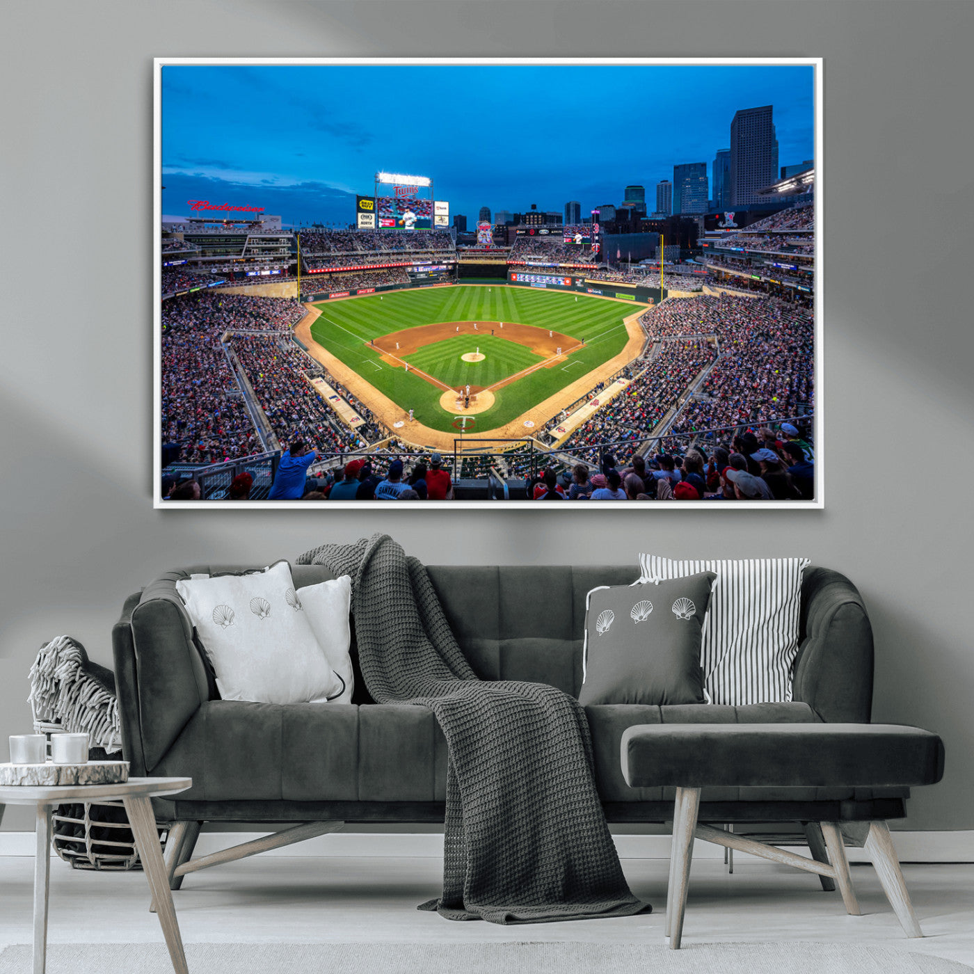 -Target Field Stadium Wall Art Canvas Print – Minnesota Twins Baseball Team Iconic Ballpark Scene for home, office