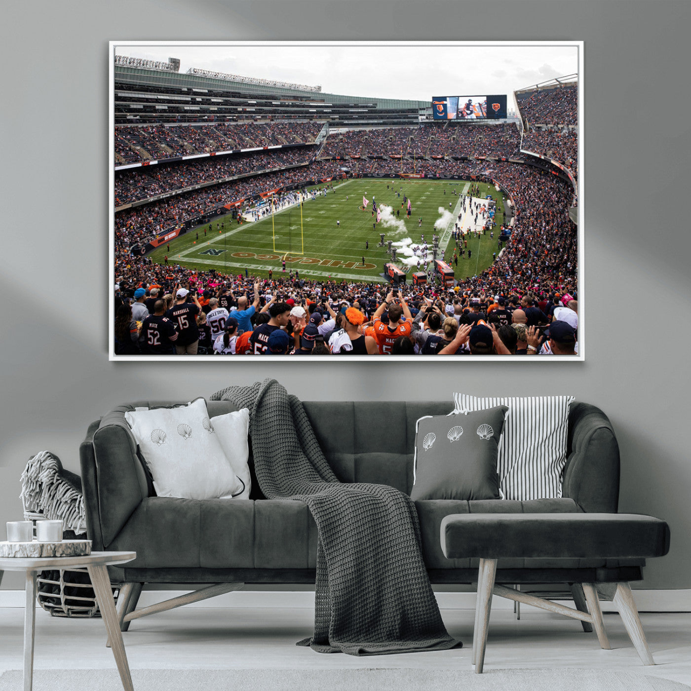 -Chicago Bears Soldier Field Wall Art Canvas Print – Framed Football Stadium Artwork Team Spirit for home, office