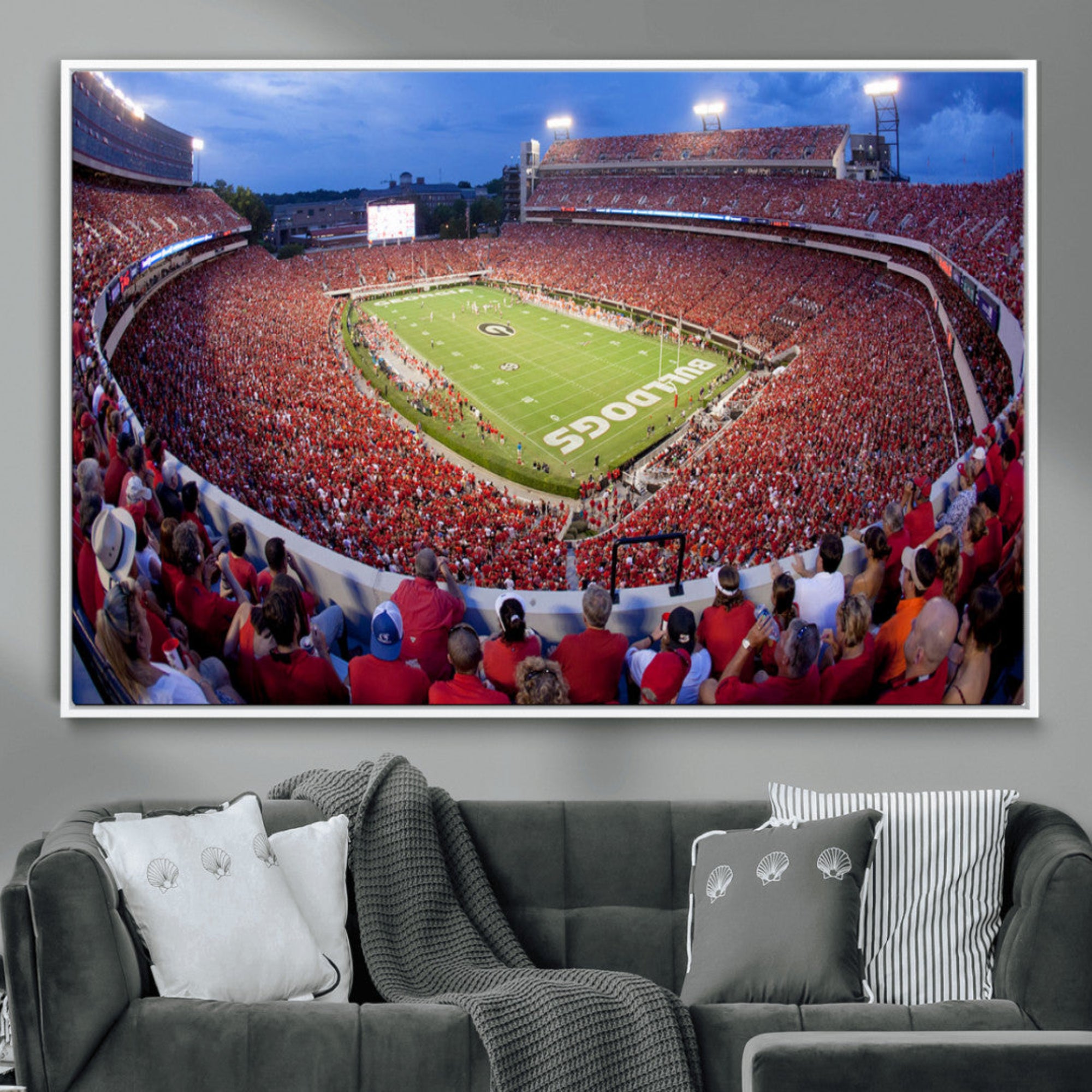 10244378-MGV-CV-36X24-Dooley Stadium Wall Art, Sports Arena Canvas Print, Dooley Field Sanford Stadium Canvas Artwork for Home, Office