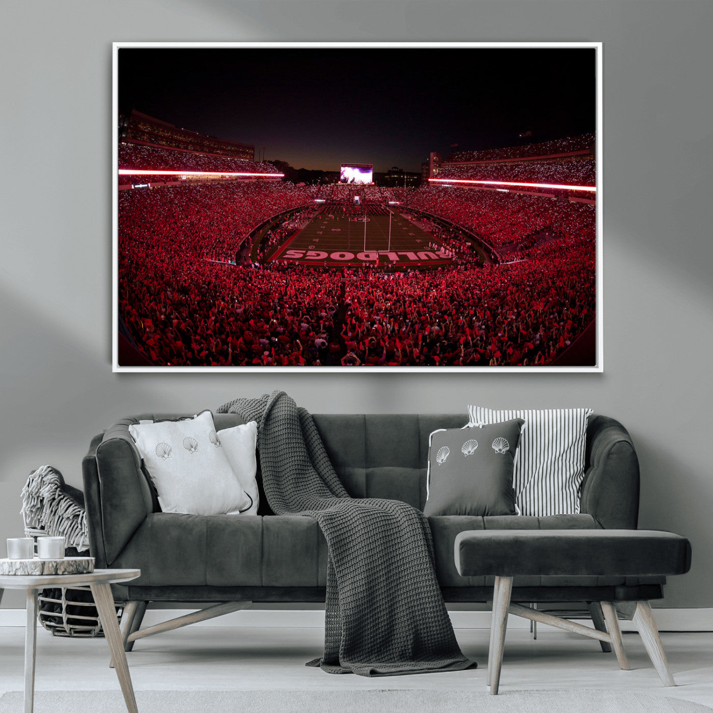 Dooley Stadium Wall Art Print, Sports Arena Canvas Wall Art, Dooley Field at Sanford Stadium Canvas Print, Modern Athletic Field Art Printing