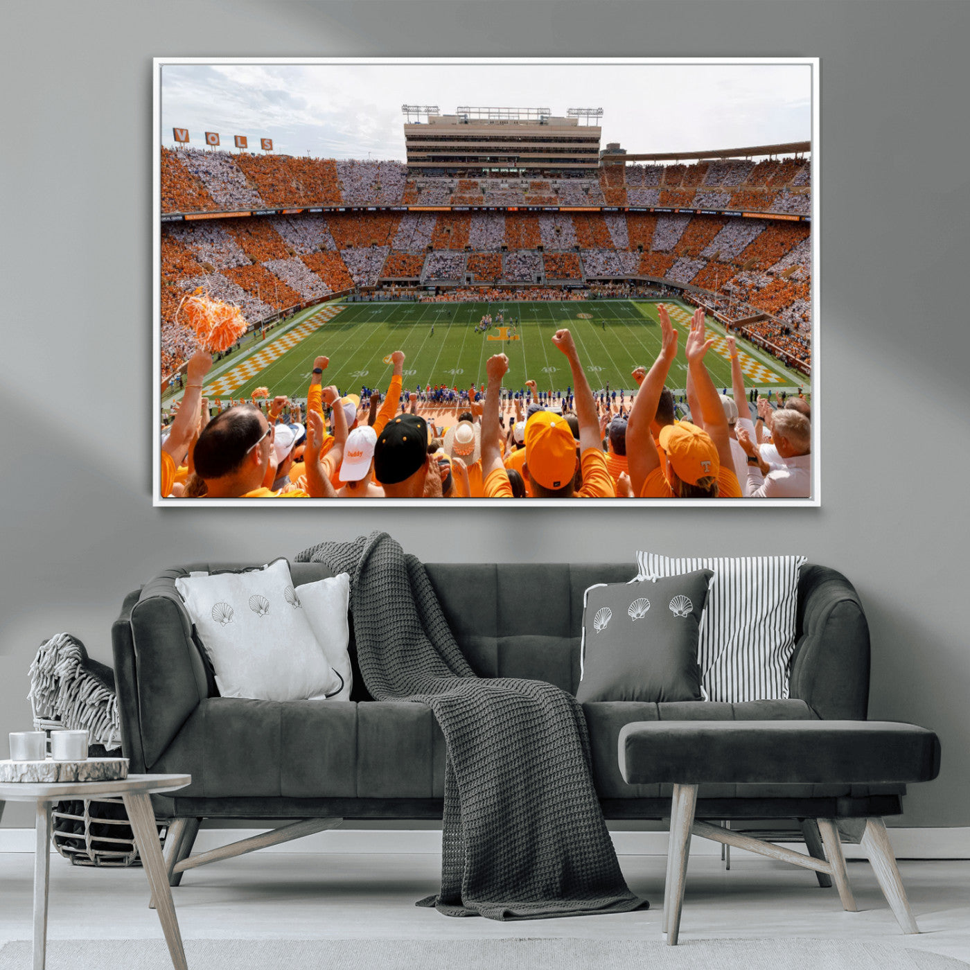 76011417-MGV-CV-36X24-Tennessee Neyland Stadium Wall Art Print, Sports Arena Canvas Wall Art, Panoramic Stadium Canvas Print, Modern Athletic Field Art Printing