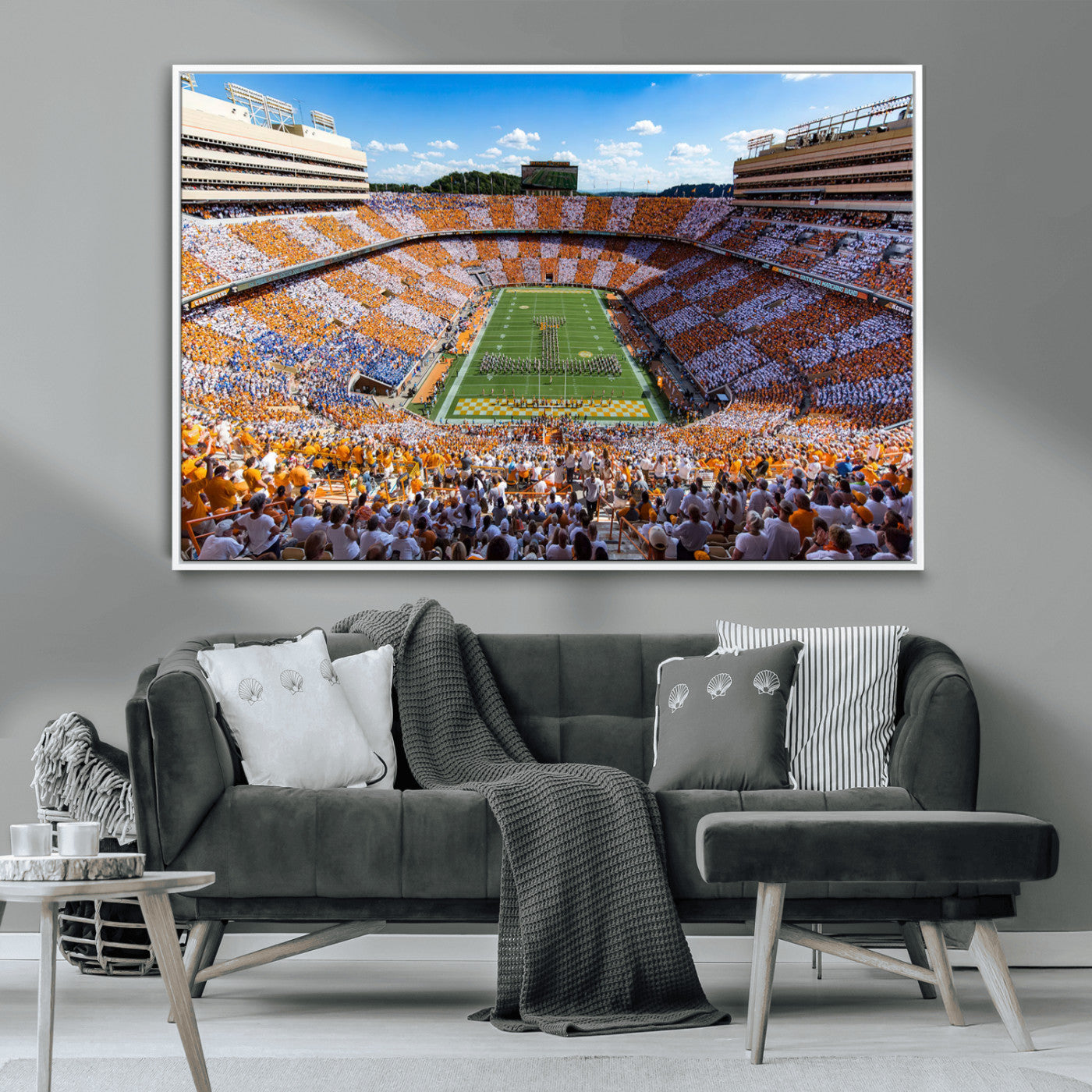 77097951-MGV-FC-36X24 - Tennessee Neyland Stadium Wall Art, Sports Arena Canvas Print, Panoramic Stadium Canvas Artwork for Home, Office