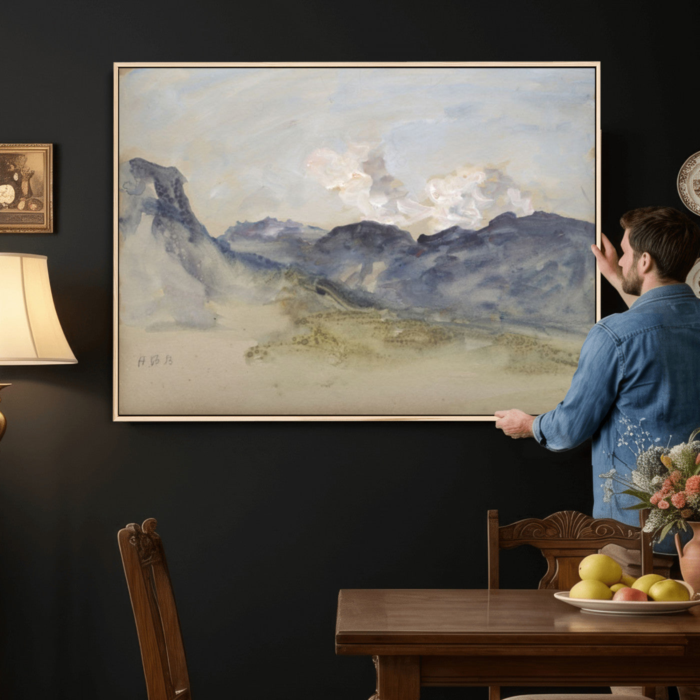 14644686-MGV-CV-36X24 - Alps Hercules Brabazon Brabazon Abstract Wall Art Canvas Print for Modern Home Decor