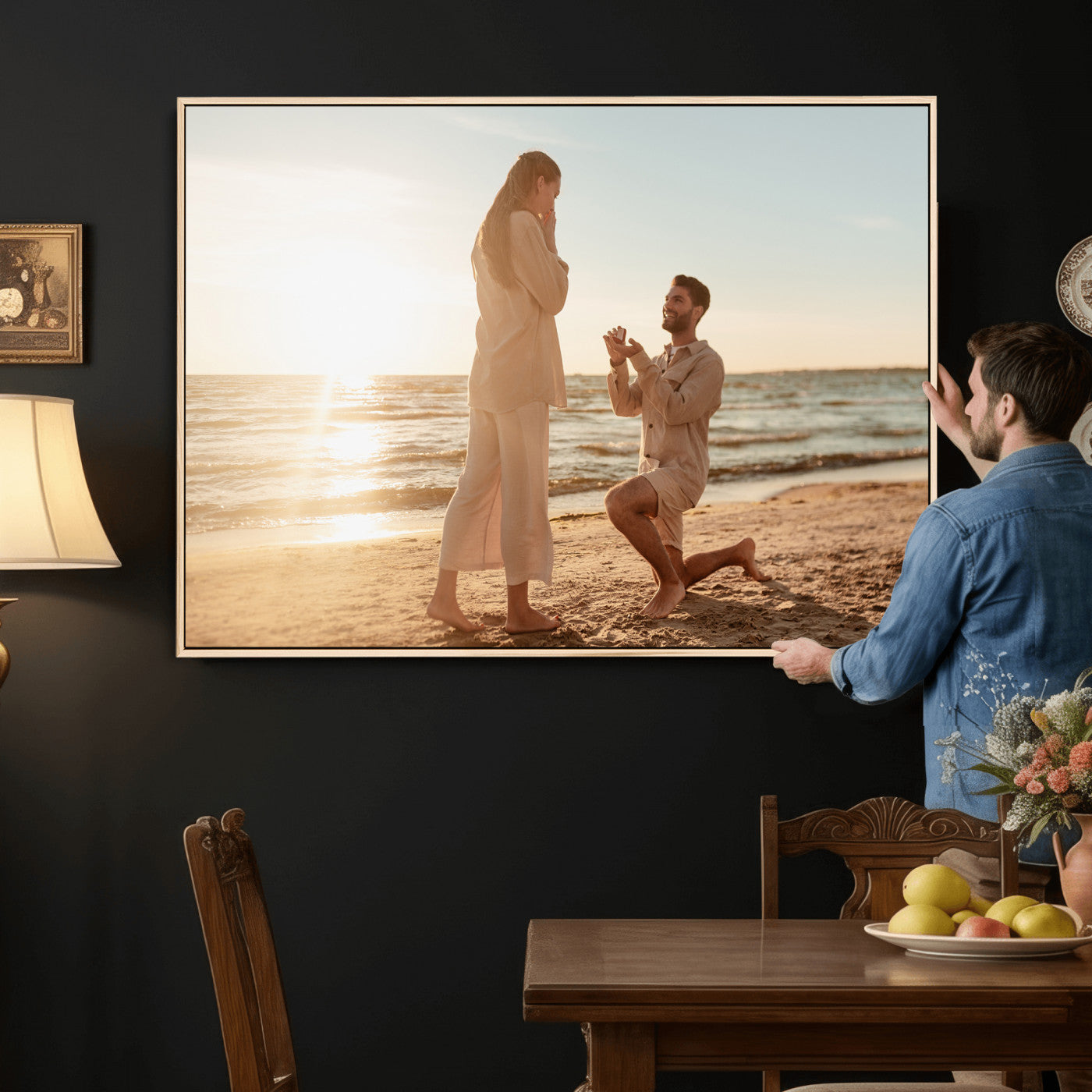 91913900-MGV-CV-36X24 - Custom Photo with Framed Canvas Wall Art Canvas Print Personalized Picture Print Framed Wall Art Digitally Printed Photo