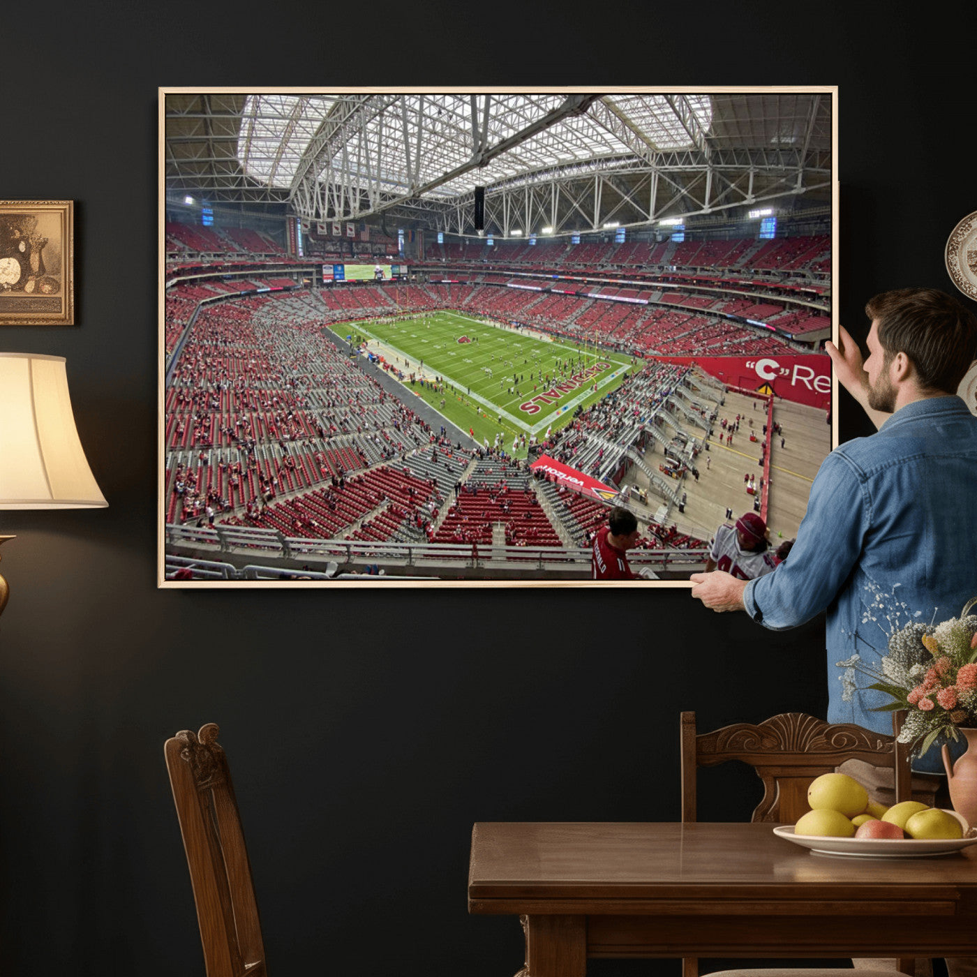 30579717-MGV-CV-36X24 - State Farm Stadium Canvas Wall Art, Arizona Cardinals Football Stadium Print, Glendale NFL Arena Panorama Artwork