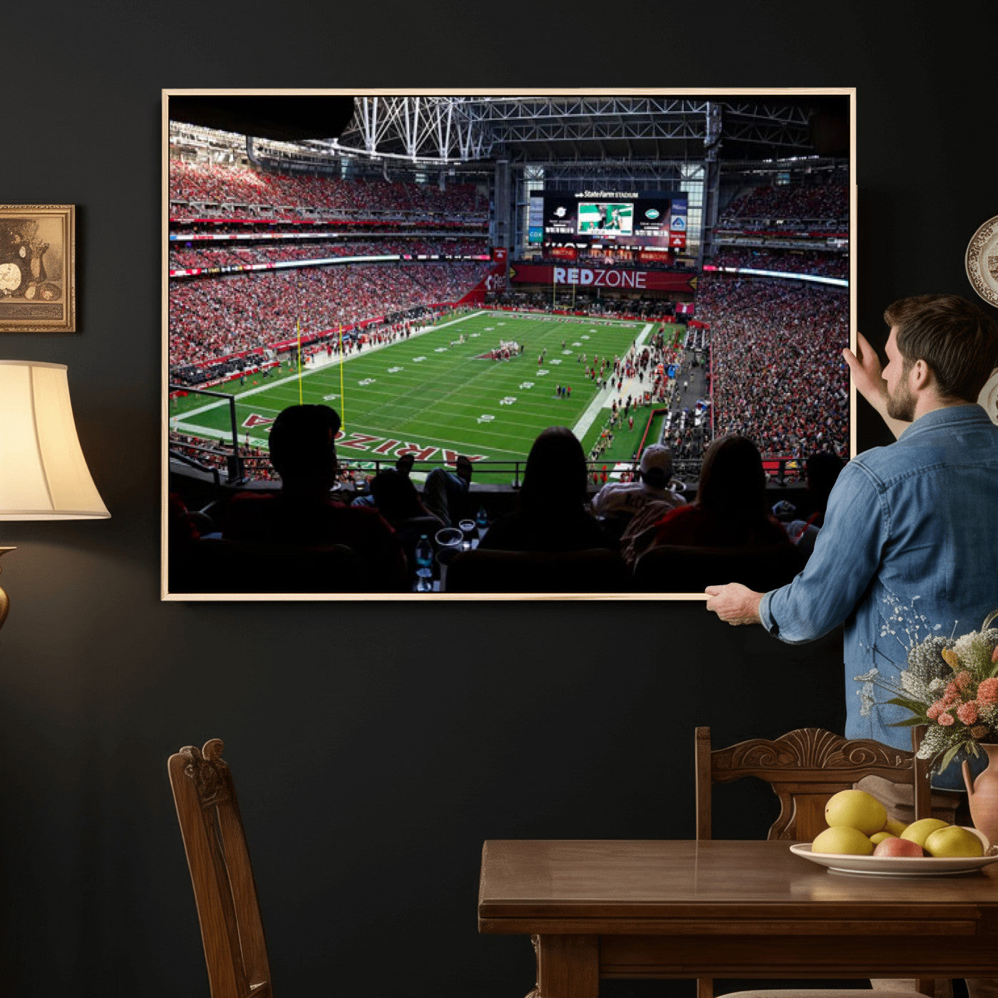 84196298-MGV-CV-36X24 - State Farm Stadium Canvas Wall Art, Arizona Cardinals Football Stadium Print, Glendale NFL Arena Photography Artwork