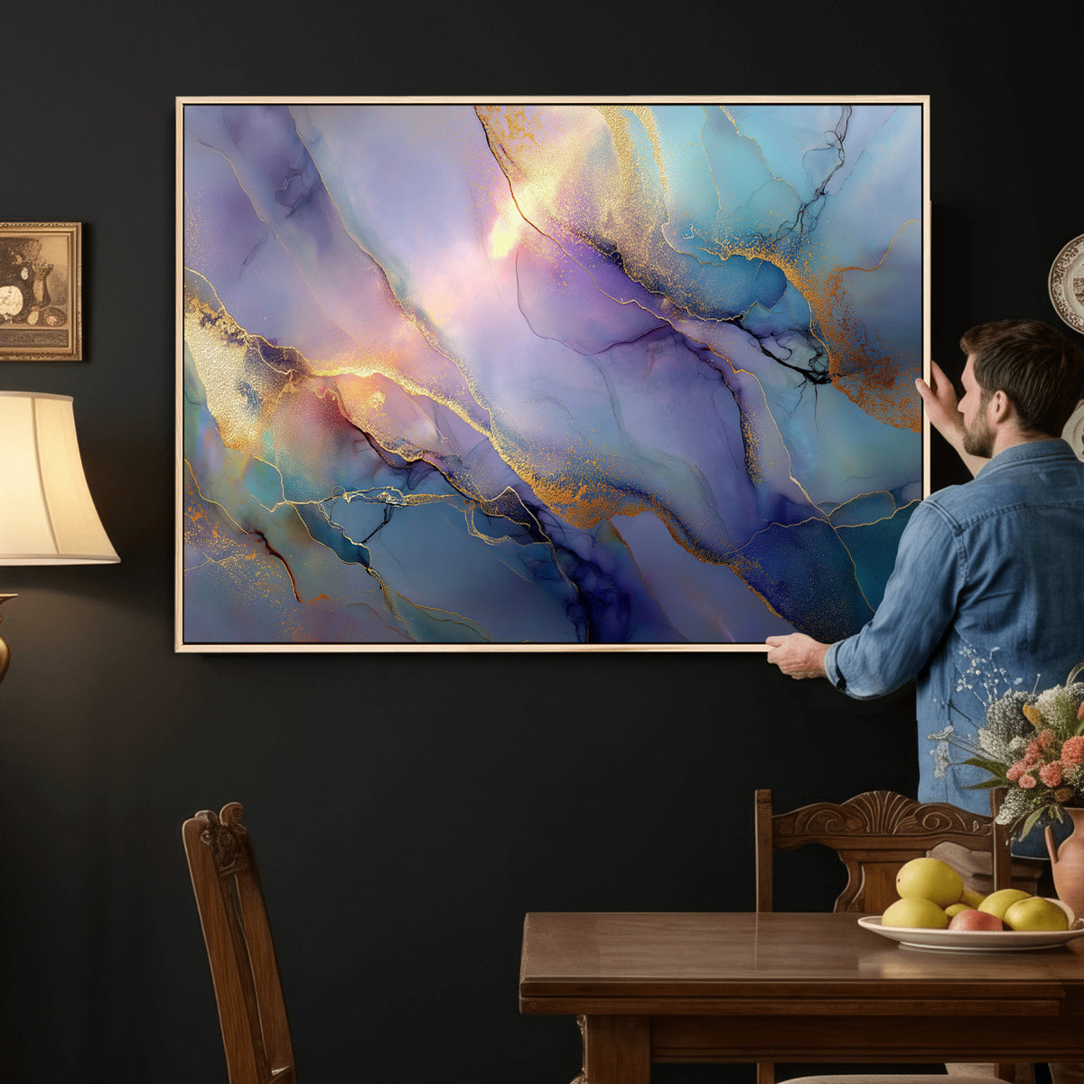 50939878-MGV-CV-36X24 - Colorful Abstract Canvas Wall Art Print, Vibrant Popup Color Art Print