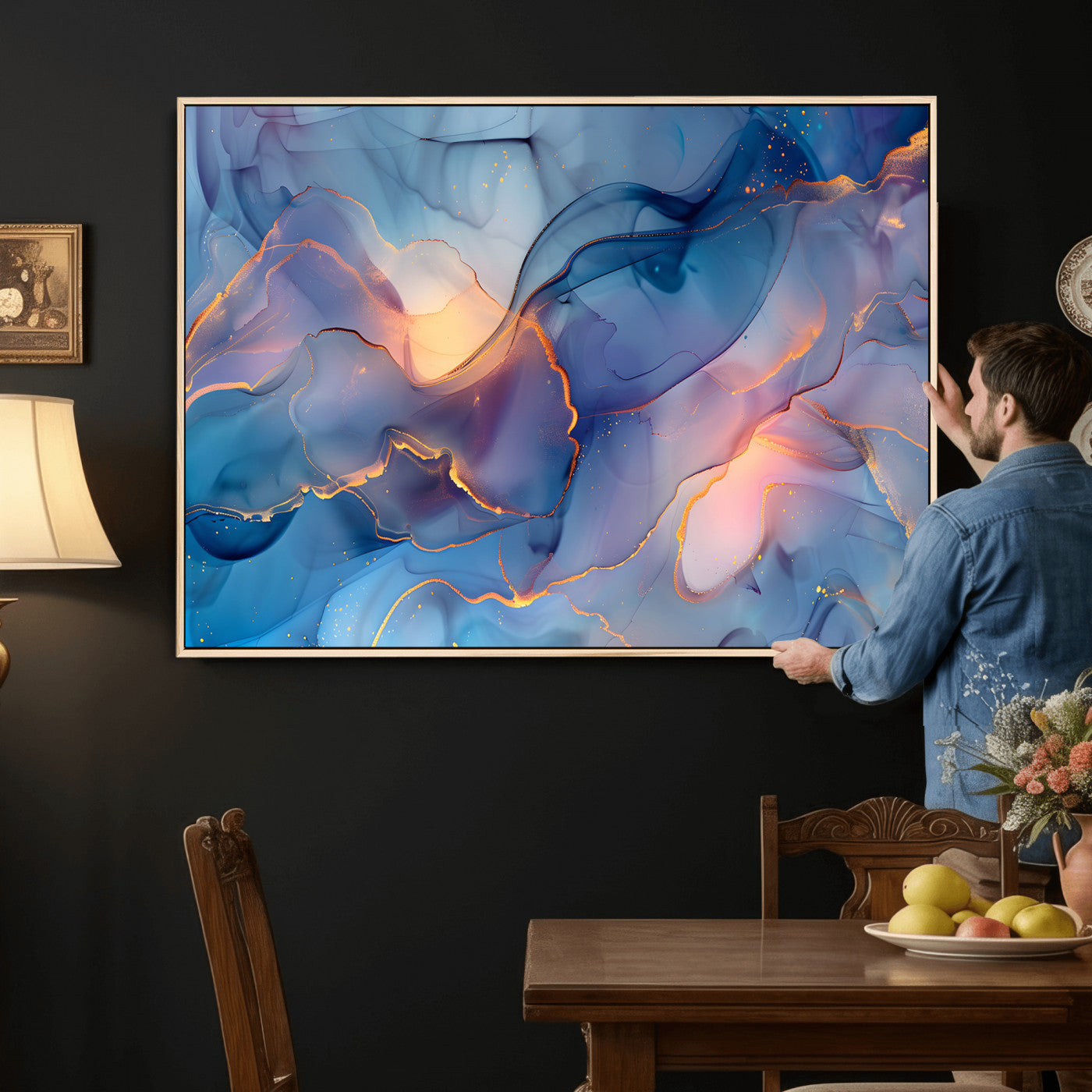 13710509-MGV-CV-36X24 - Colorful Abstract Canvas Wall Art Print, Vibrant Popup Color Art Print