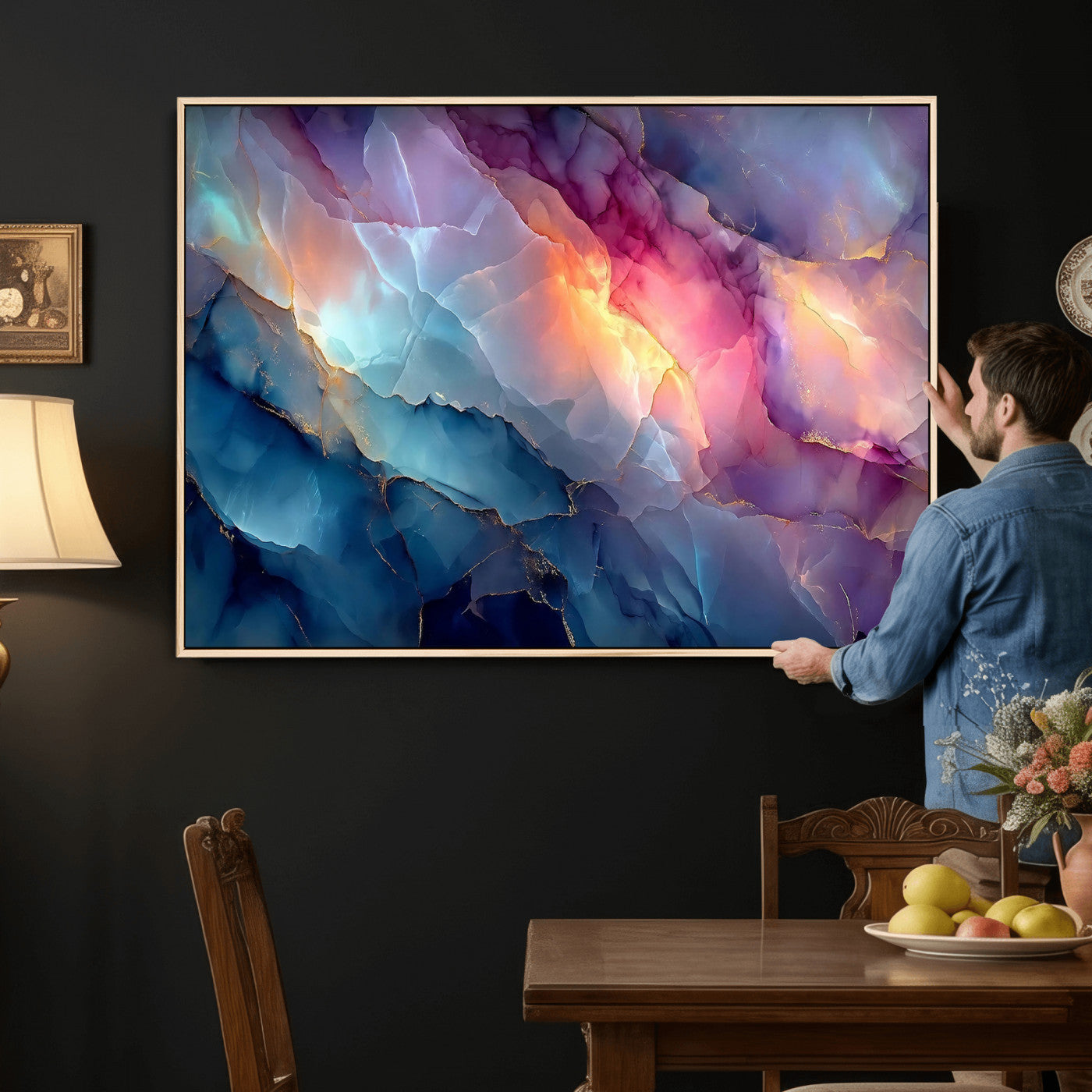 28163849-MGV-CV-36X24 - Colorful Abstract Canvas Wall Art Print, Vibrant Popup Color Art Print