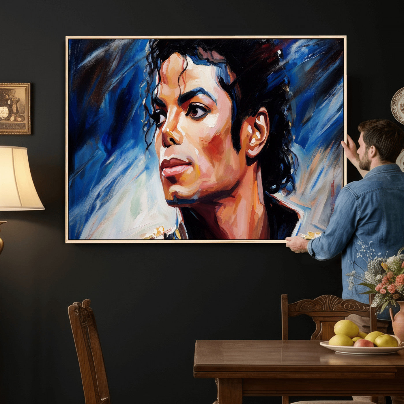 51466481-MGV-CV-36X24 - Abstract Michael Jackson Photo Wall Art Canvas Print
