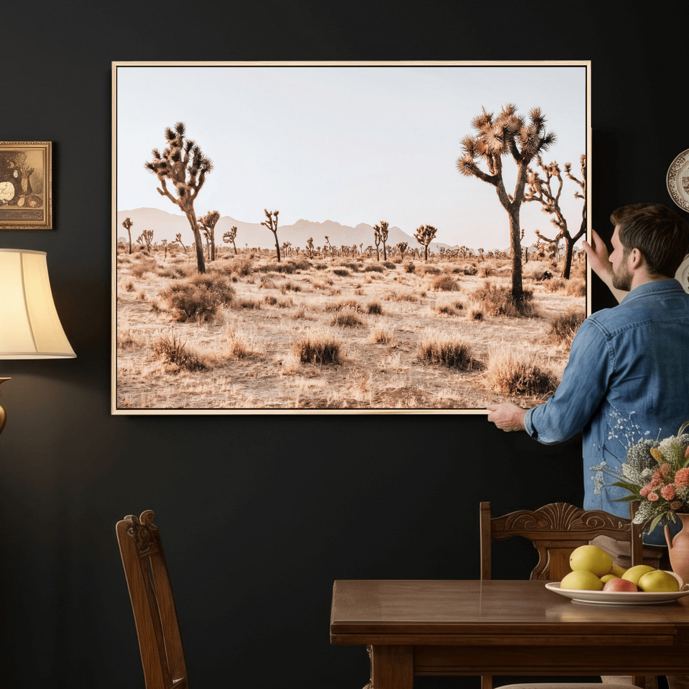 33549408-MGV-CV-36X24 - Joshua Tree Desert Canvas Wall Art Print - Desert Landscape Photography, Boho Southwest Wall Decor, Nature Canvas, Ready to Hang