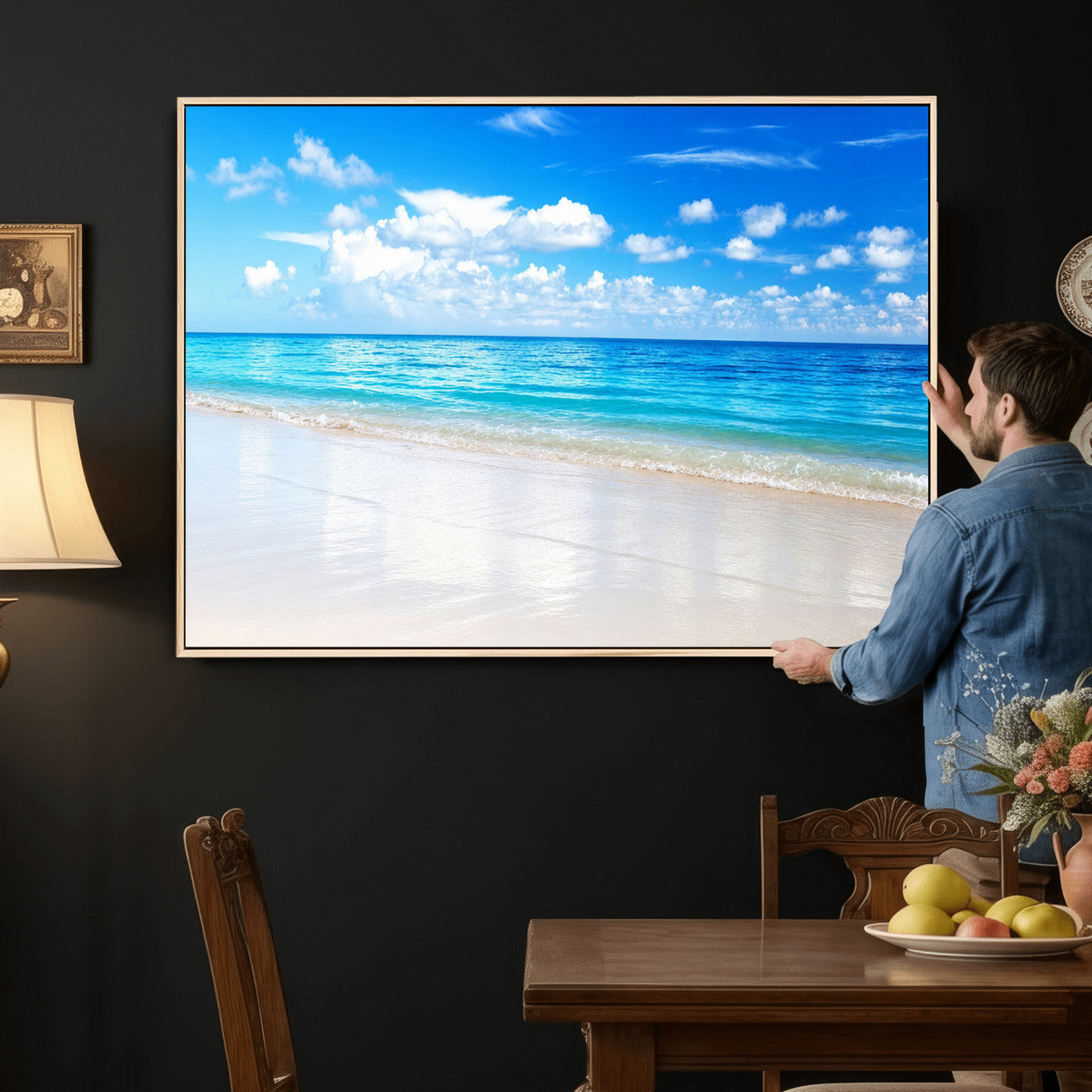 67491909-MGV-CV-36X24 - Tropical Beach Ocean Wall Art Canvas Print for Home Decor