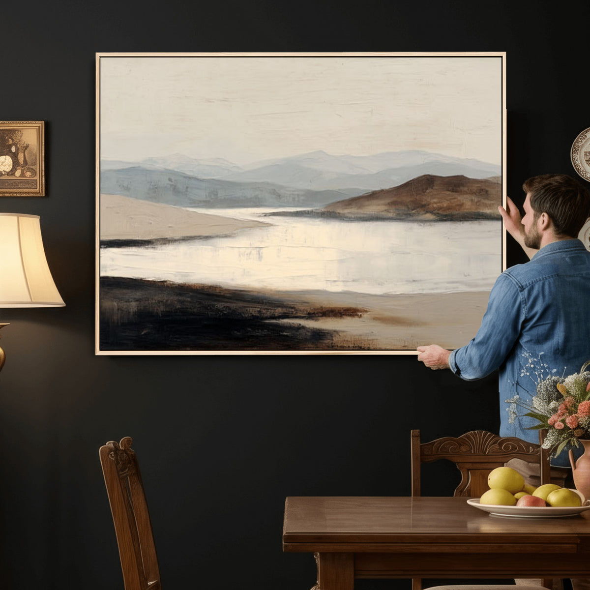 36873679-MGV-CV-36X24 - Modern Abstract Landscape Canvas Wall Art, Minimalist Nature Printing