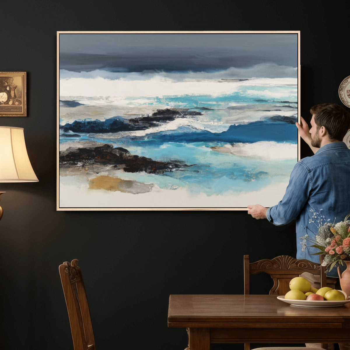 53645131-MGV-CV-36X24 - Extra Large Abstract Wall Art Canvas Print