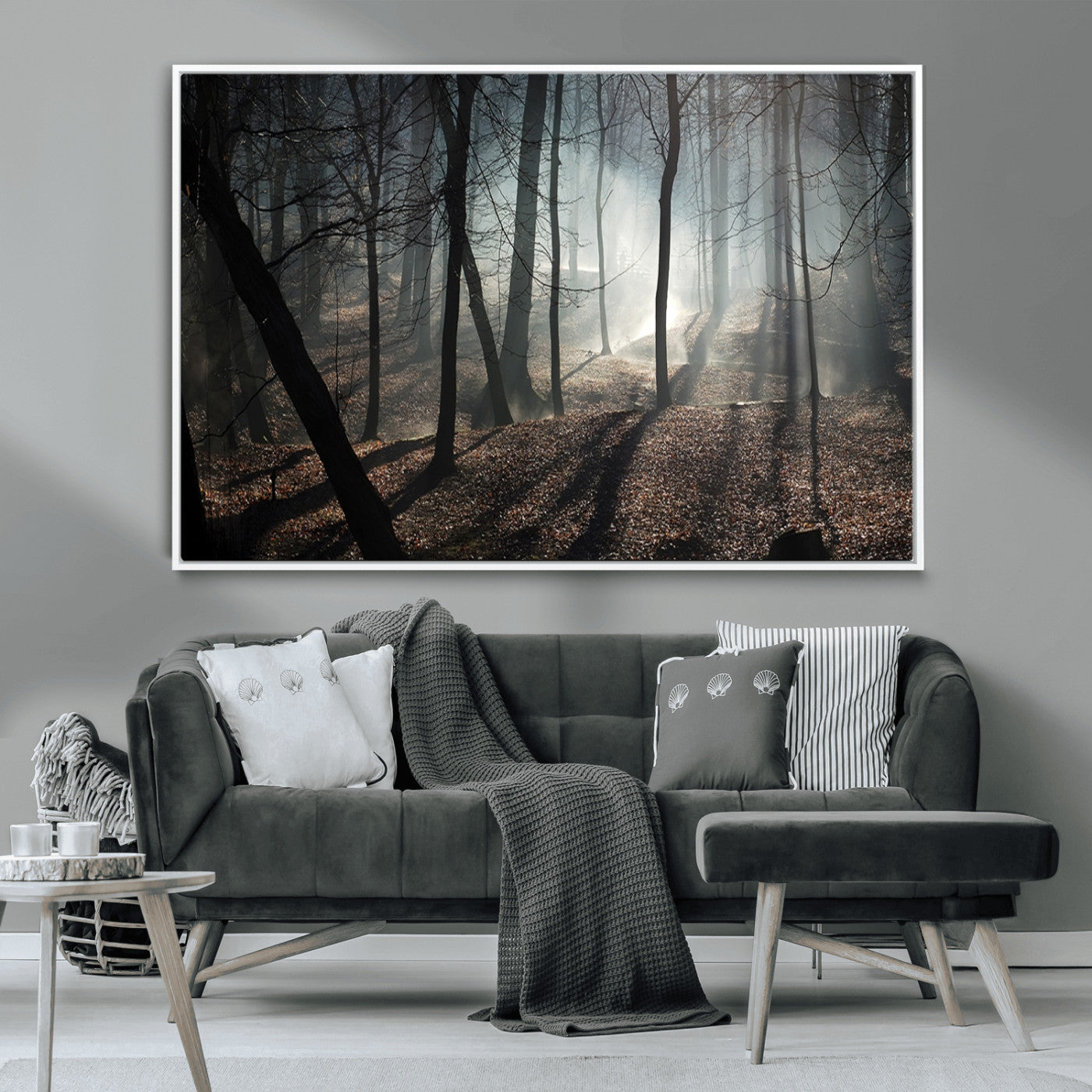 -Dark Family and Tree Wall Art Canvas Print