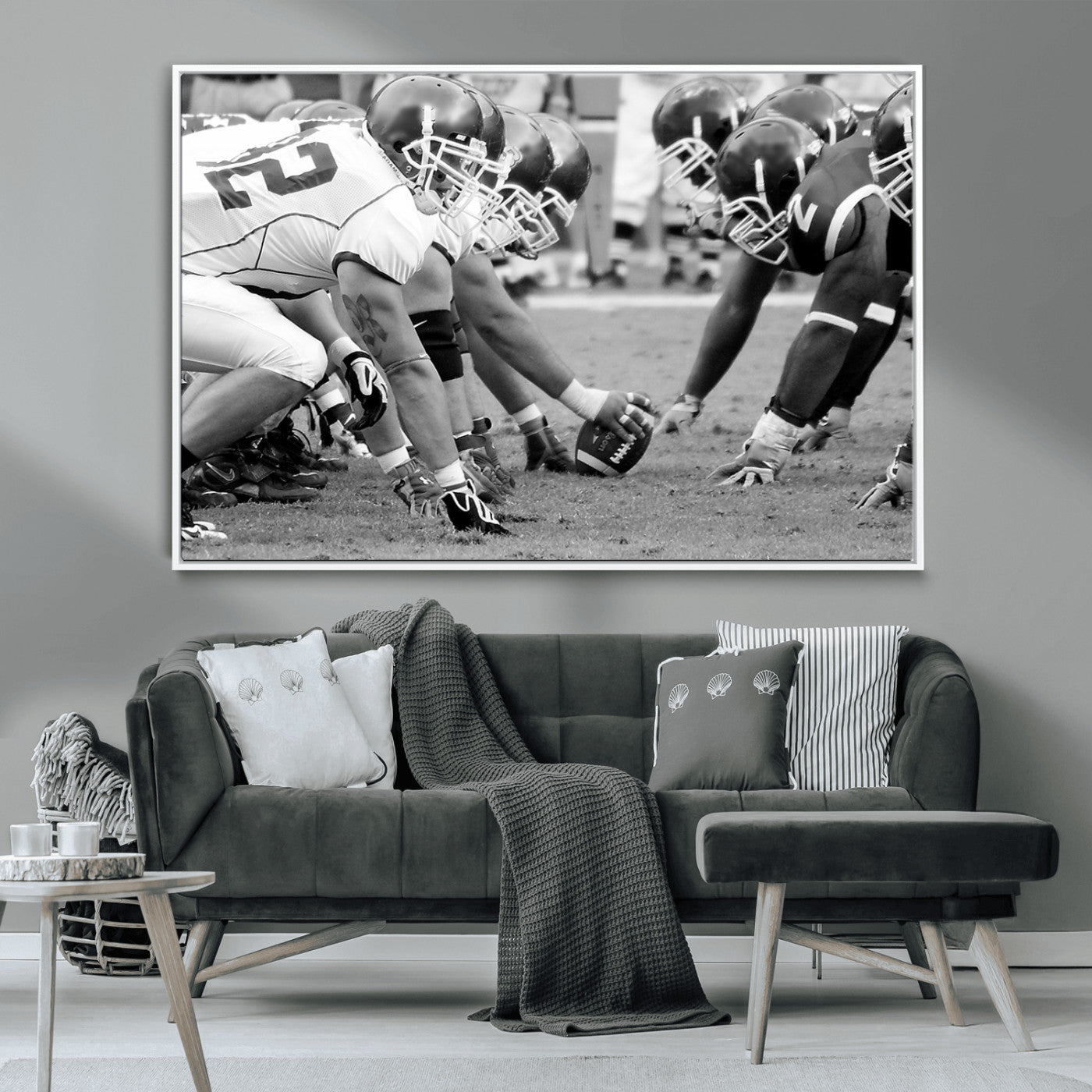 -American Football Player Wall Art Canvas Print