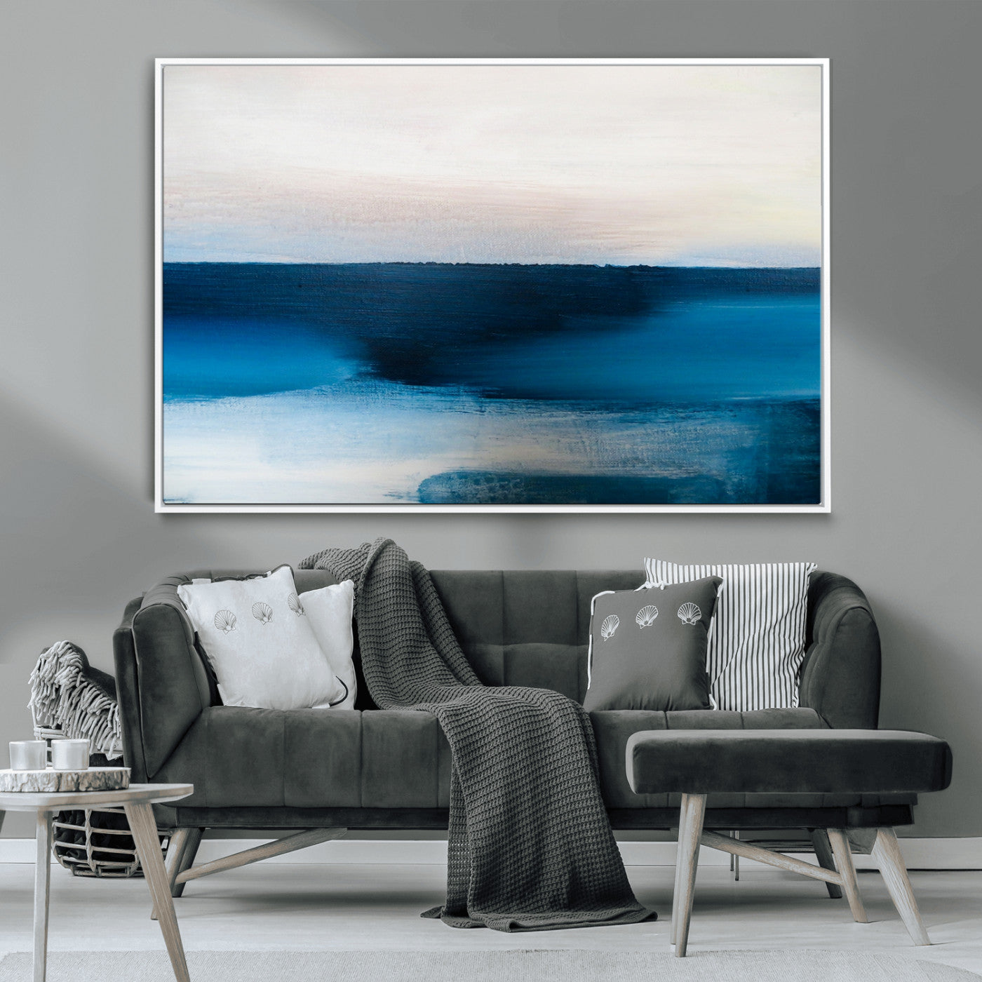 72452-MGV-CV-36X24-Dark Blue Abstract Wall Art Canvas Print