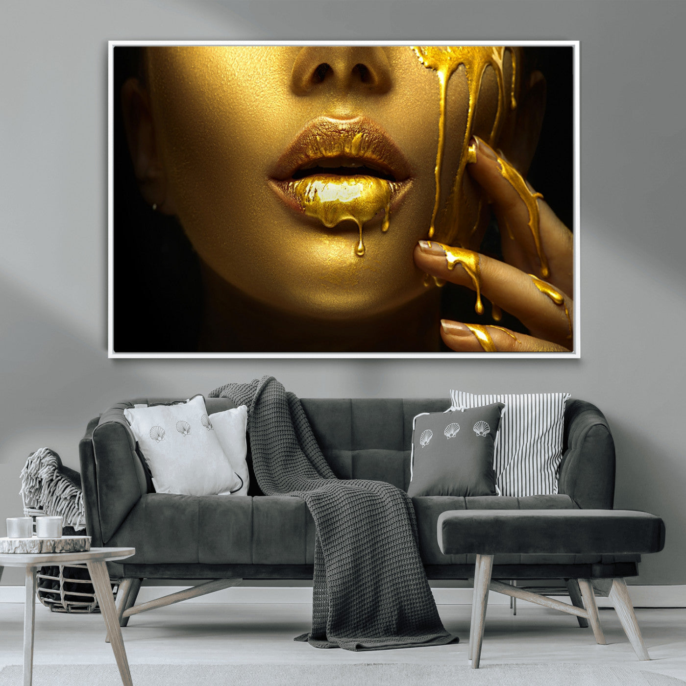 -Gold and Women Wall Art Canvas Print